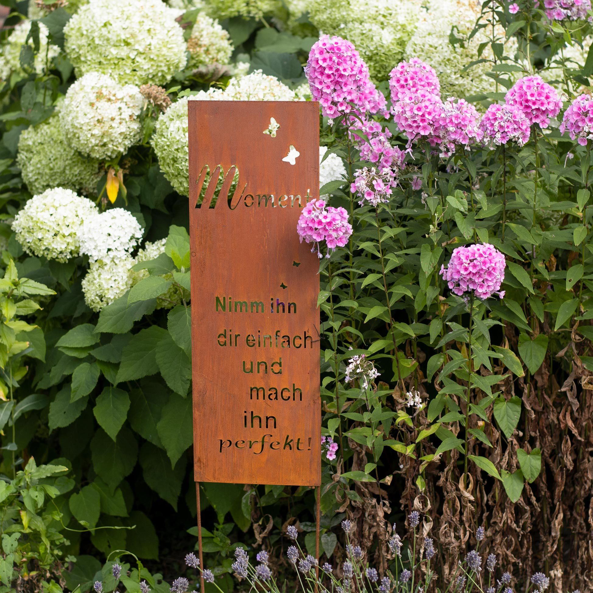 UNUS GARDEN Gartenstecker Roststecker Schild Spruch Moment (1-St) günstig online kaufen