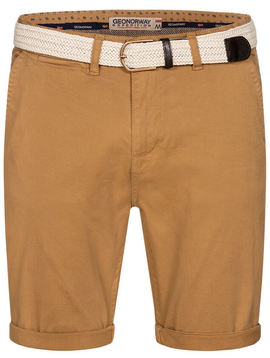 Hose Shorts Stoff Short Geographical Beige Chinos kurze Knielang Chino Bermuda Norway