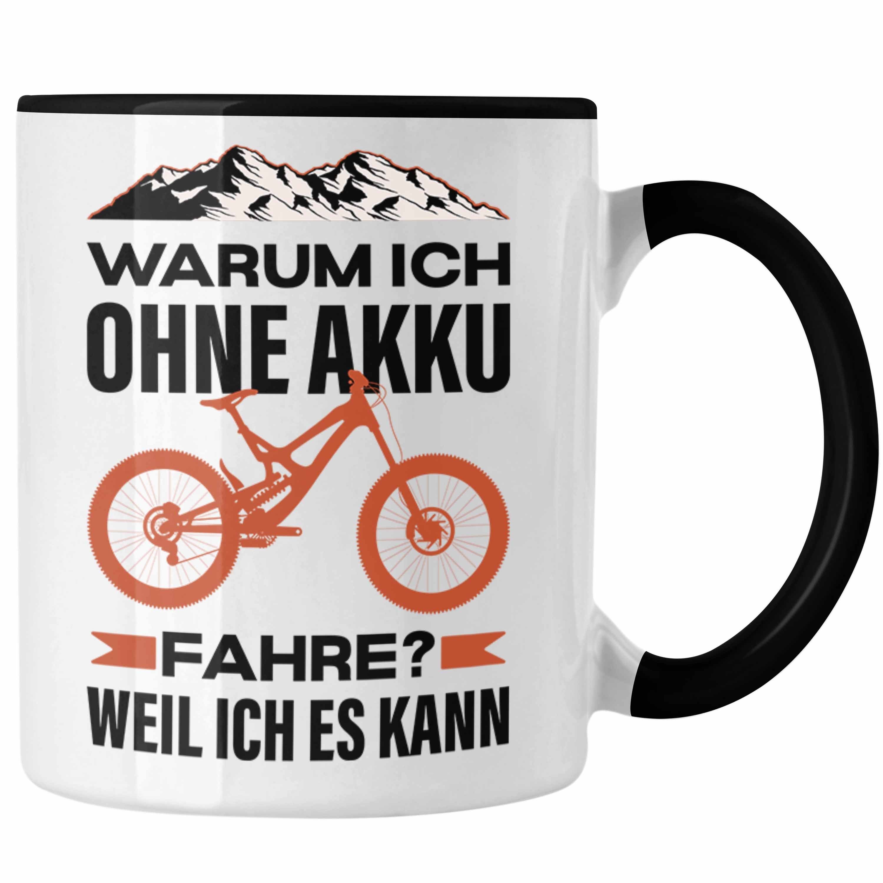 Trendation Tasse Lustig mit Mountainbike Tasse Geschenk Geschenkidee Schwarz - Spruch Trendation Fahrradfahrer Rennrad Radfahrer