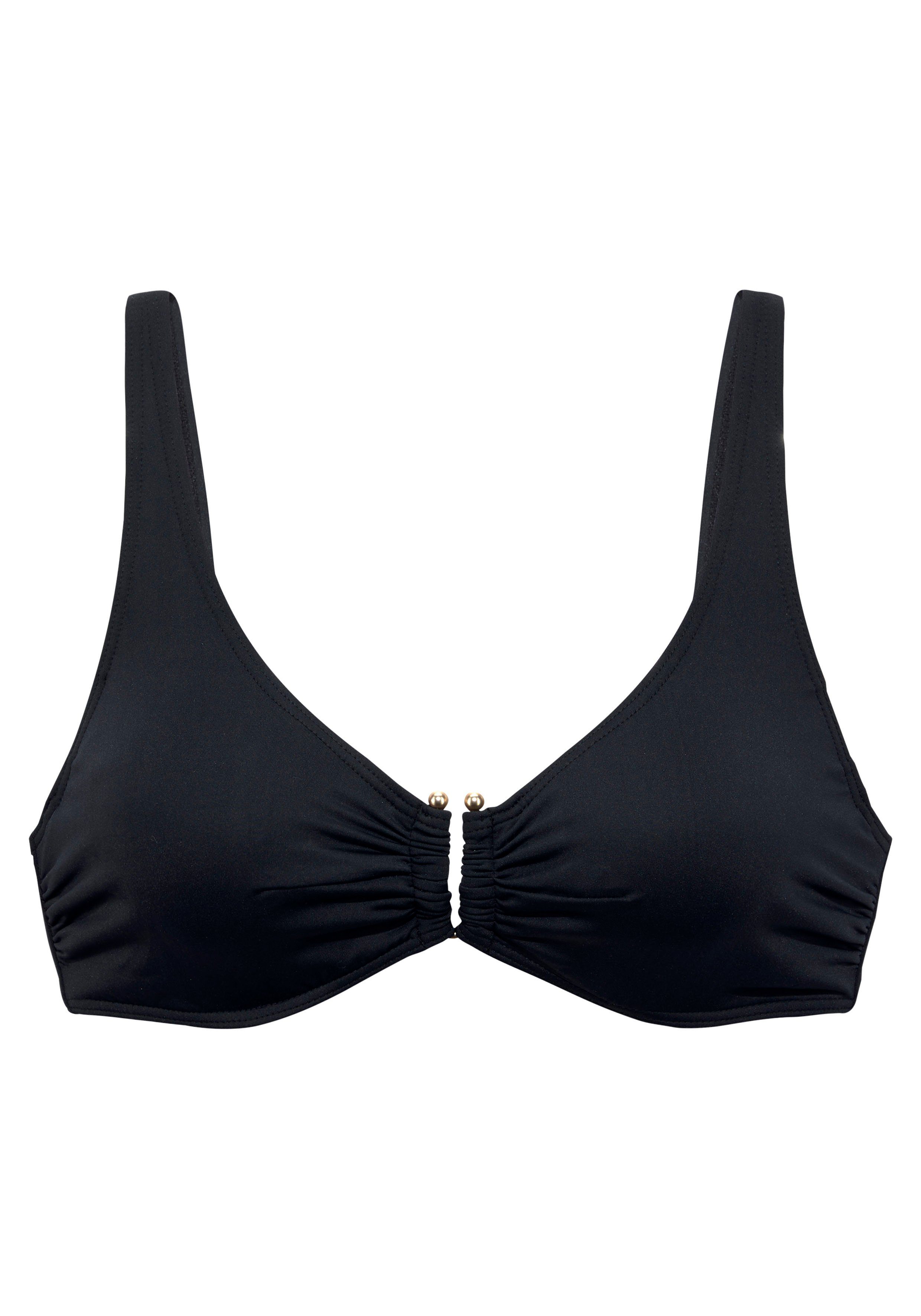 LASCANA Bügel-Bikini-Top Italy, mit goldfarbigen Accessoire günstig online kaufen