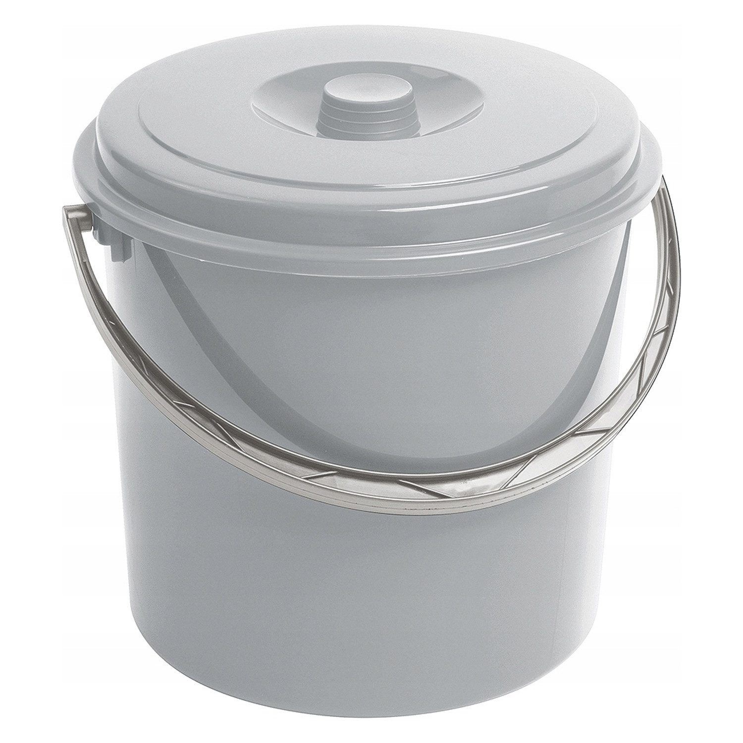 Curver Mülleimer 12l Eimer mit Deckel und Henkel, Komfortabler Griff