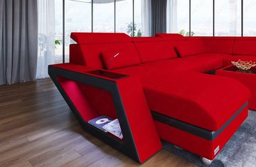 Sofa Dreams Wohnlandschaft Polster Stoff Couch Catania XXL U Form Stoffsofa, mit LED, wahlweise mit Bettfunktion als Schlafsofa, Designersofa