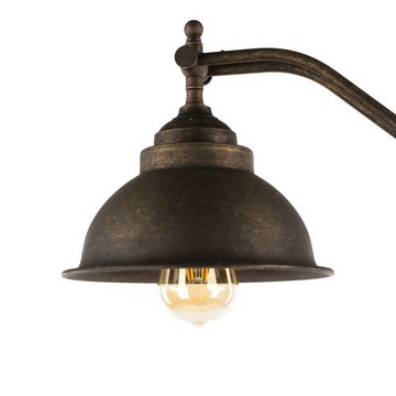 Licht-Erlebnisse Stehlampe OSLO, ohne Leuchtmittel, Standleuchte Antik Messing Bronze Handarbeit E27 Vintage Wohnzimmer