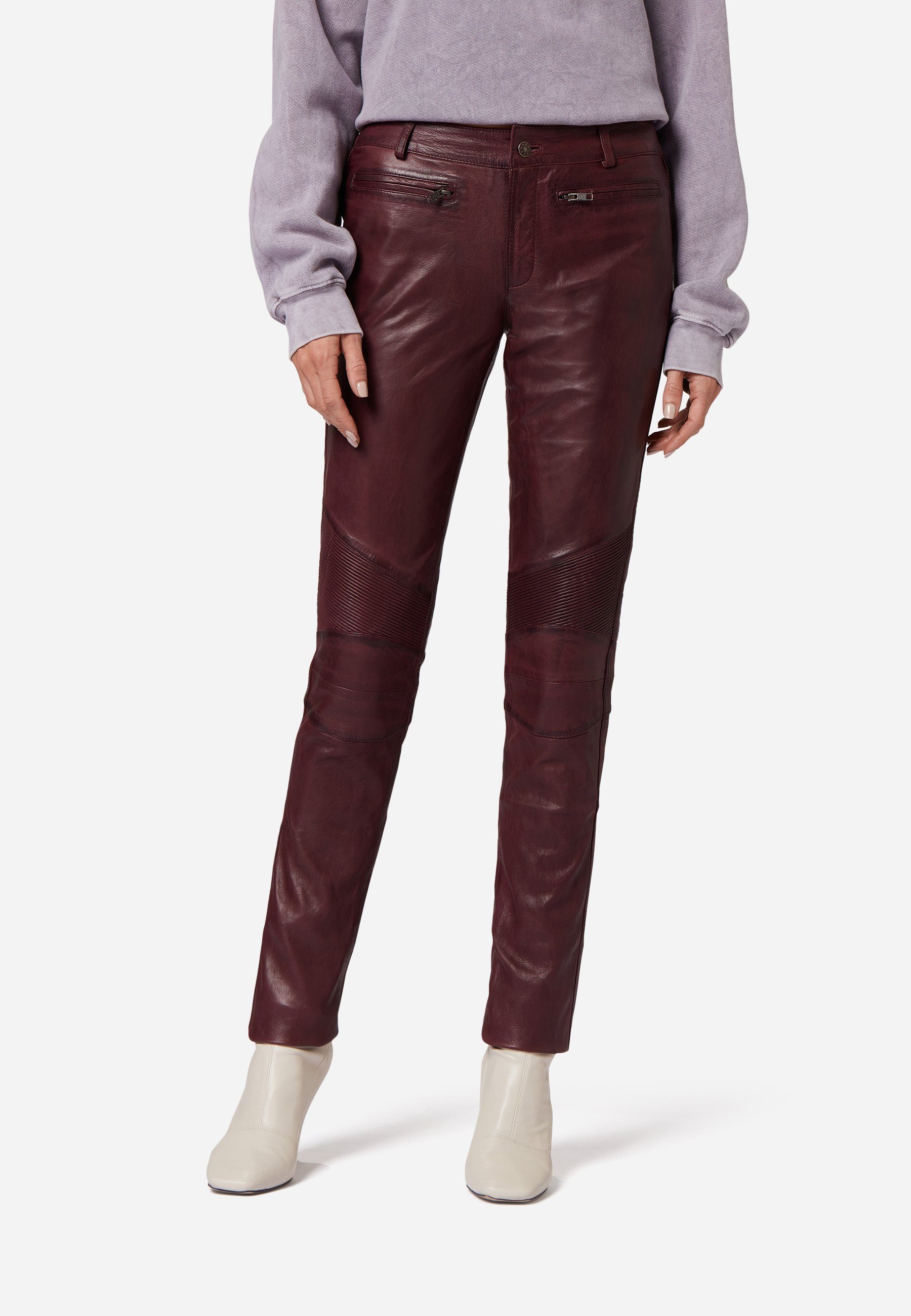RICANO Lederhose Donna Lederhose mit Biker-Elementen günstig online kaufen