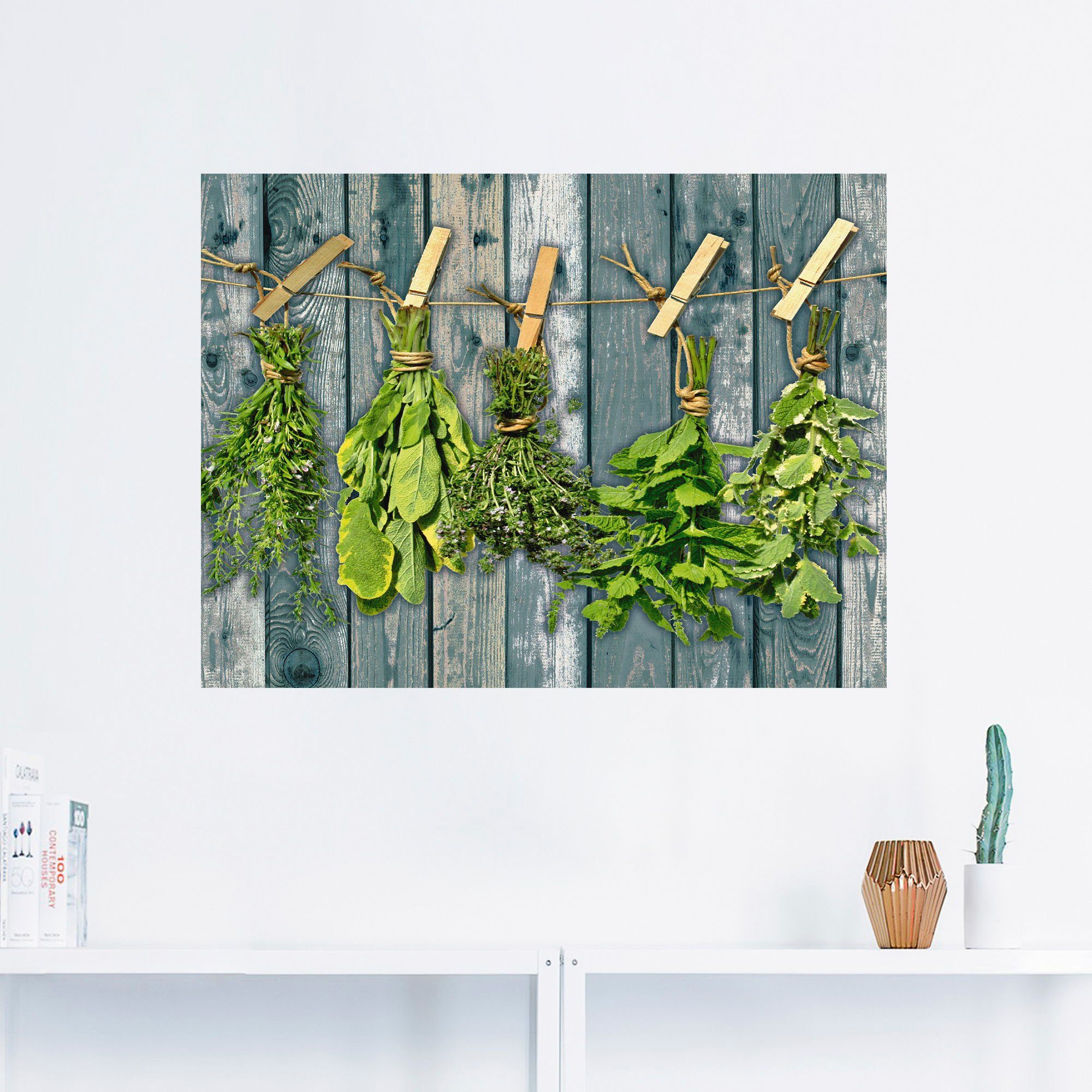 als Wandaufkleber Wandbild Pflanzen Alubild, in Holzoptik, St), Leinwandbild, mit Artland Kräuter Größen versch. Poster oder (1