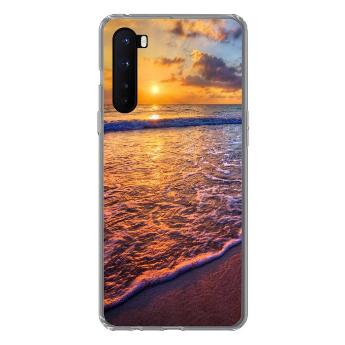 MuchoWow Handyhülle Meer - Strand - Sonnenuntergang - Wolken - Horizont Phone Case Handyhülle OnePlus Nord Silikon Schutzhülle
