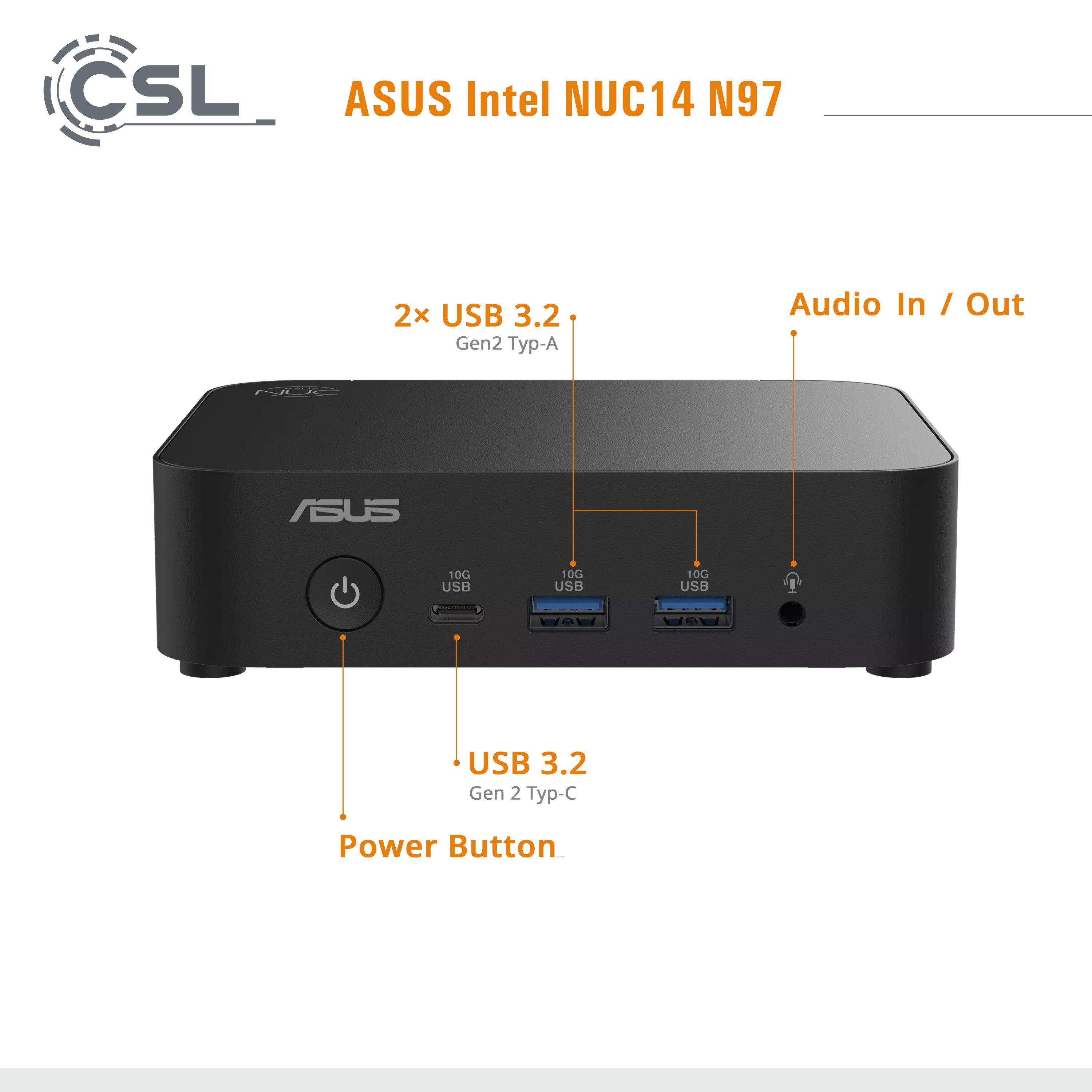 CSL ASUS NUC14 N97 PC (Intel® 97, 16 GB RAM, 2000 GB SSD)
