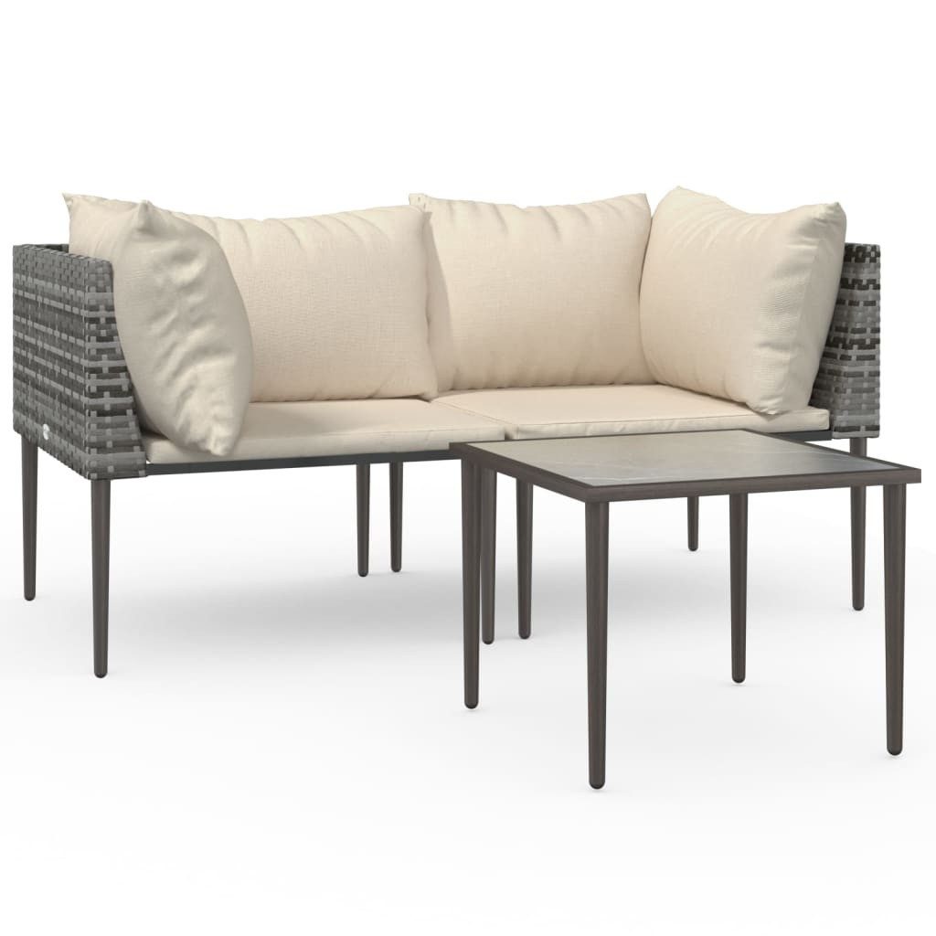 vidaXL Gartenlounge-Set 3-tlg. Garten-Lounge-Set mit Kissen günstig online kaufen