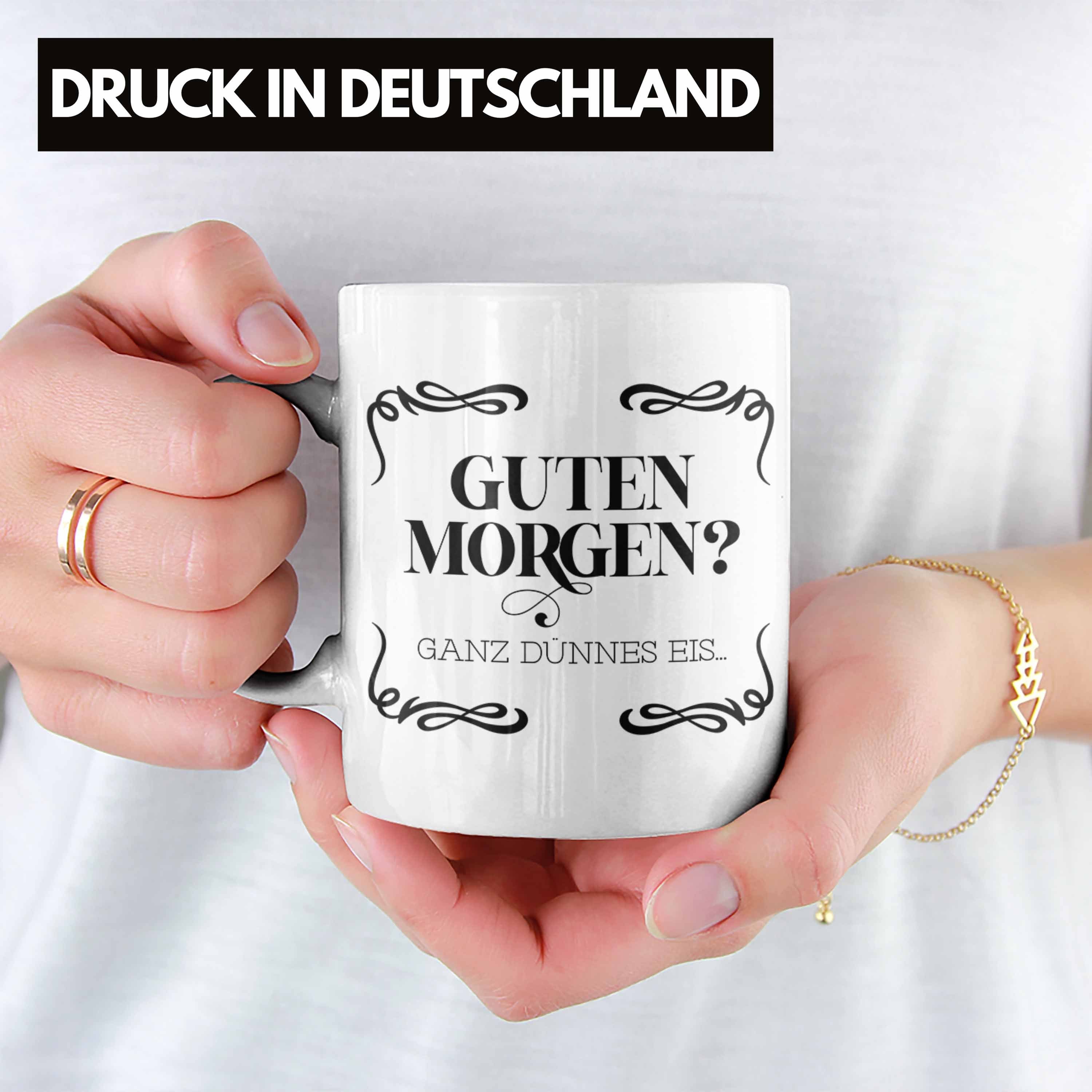 Weiss Ganz Geschenk Trendation Morgen? Guten Tasse Dünnes Trendation Eis Lustiger - Spruch