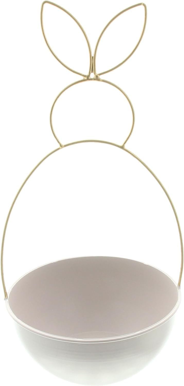 Dekoleidenschaft Dekoschale "Gold-Hase" aus Metall, taupe / gold, Schale, Pflanzschale, Osterdeko, Tischdeko, Pflanzgefäß, Frühlingsdeko, Blumenschale, Deko Blumentopf