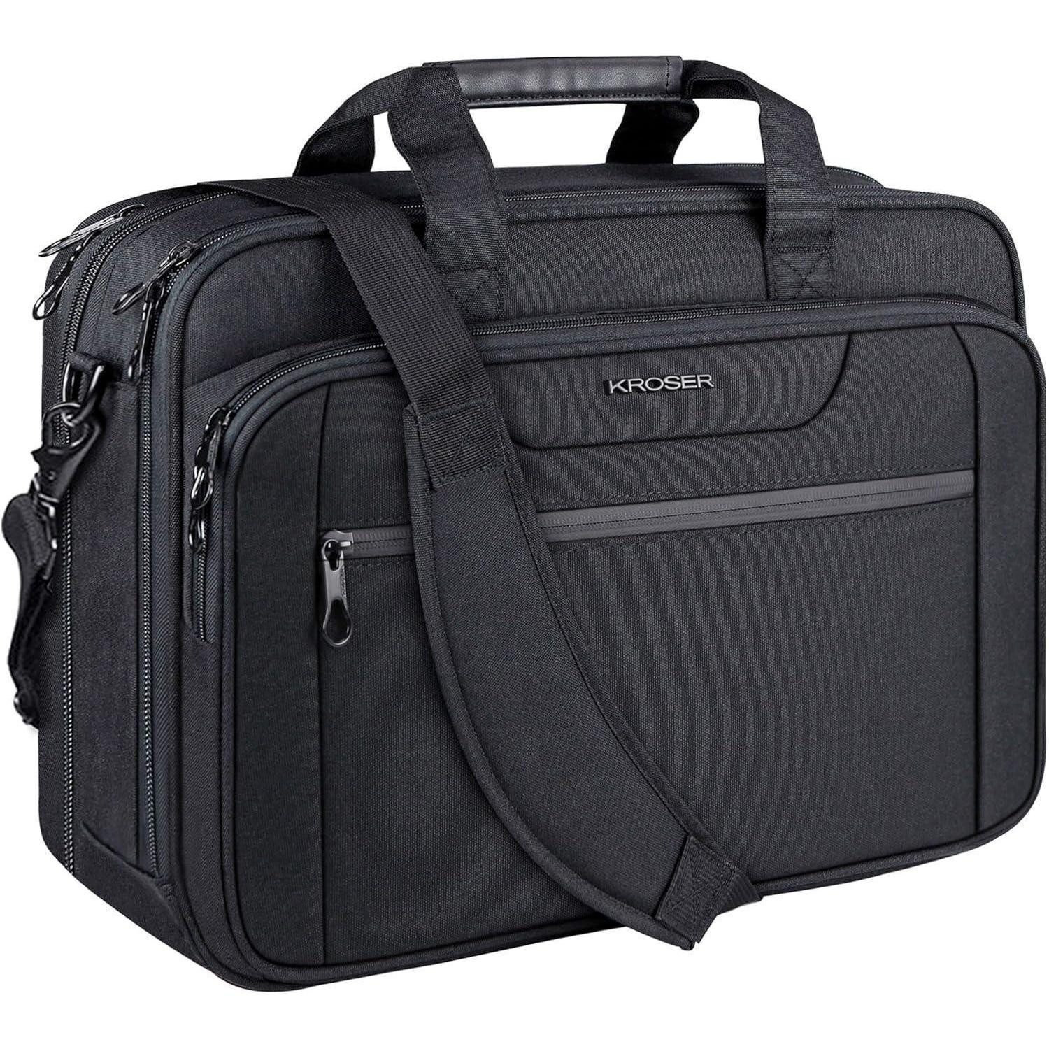 LuxusKollektion Laptoptasche Laptop Aktentasche 17,3 Zoll erweiterbar wasserabweisend