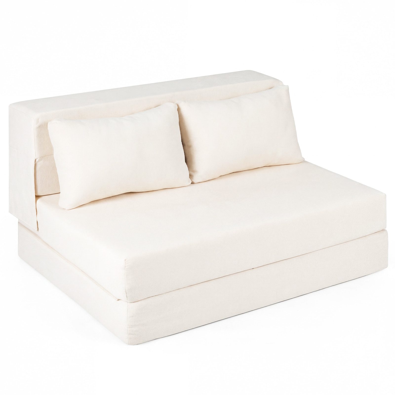 COSTWAY Schlafsofa, 3-in-1 Bodensofa, Chenille-Stoff Klappbar, Sofabett