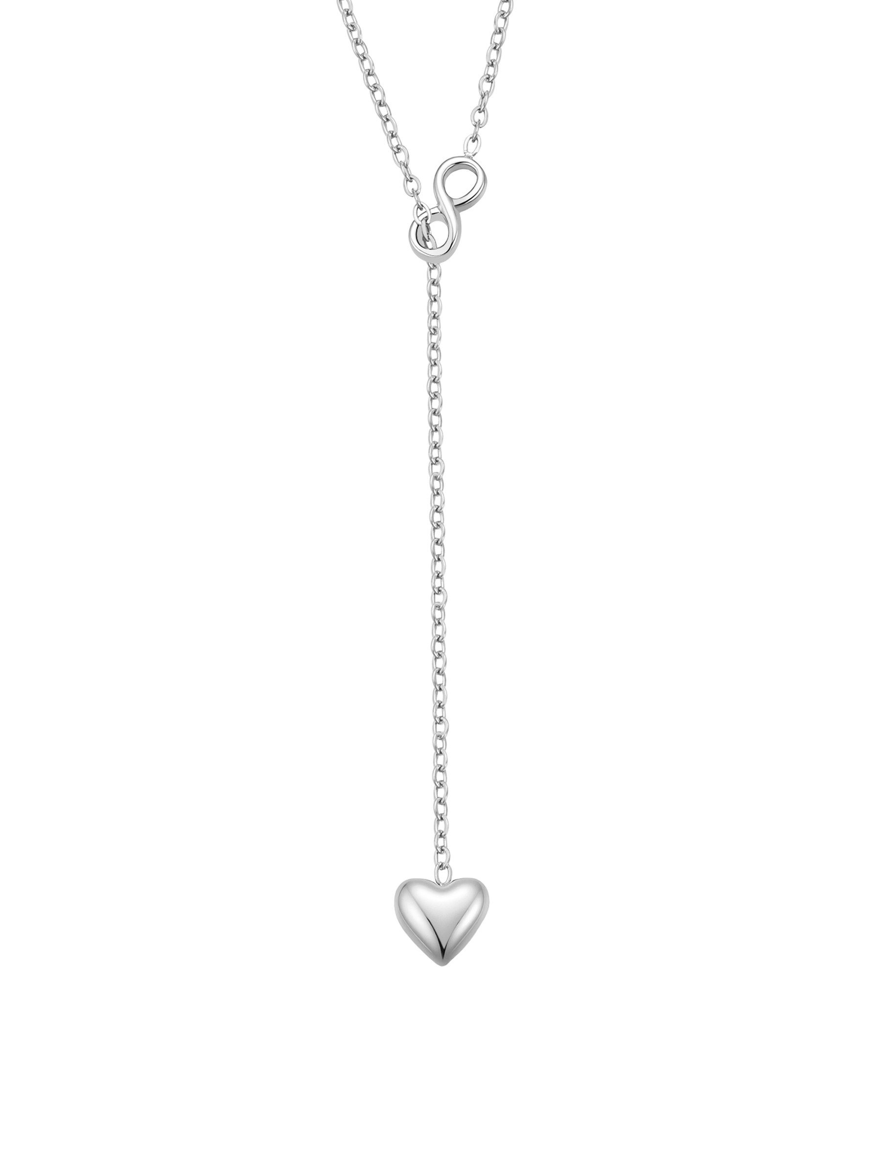 Hey Happiness Y-Kette Herz & Infinity, Damen Y-Halskette aus Edelstahl, verstellbare 18K vergoldete Unendlichkeitskette mit Anhänger