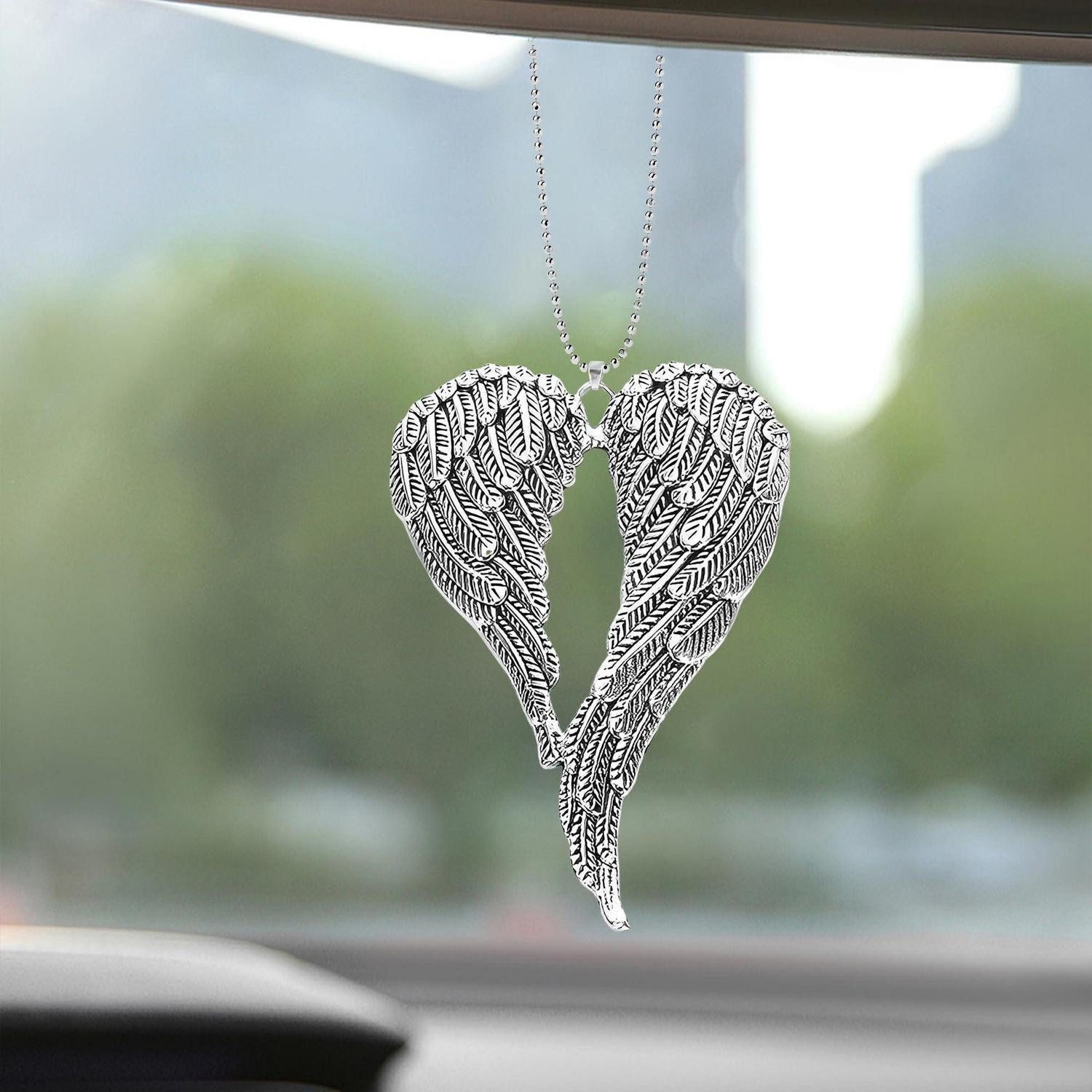 LuxusKollektion Engelfigur Rückspiegel Anhänger Engelsflügel Silber Schutzengel