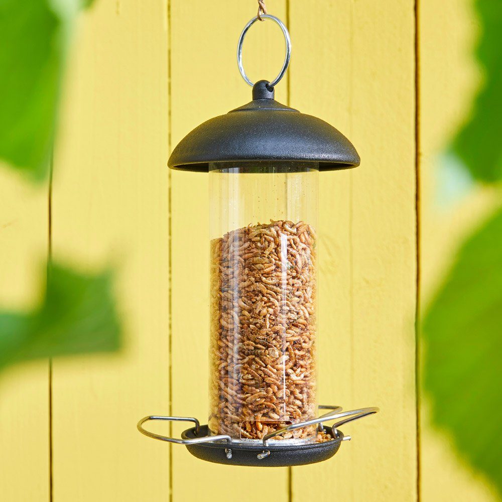 Dehner Vogelhaus Natura Futtersäule klein, 21 x 13 x 13 cm, Metall