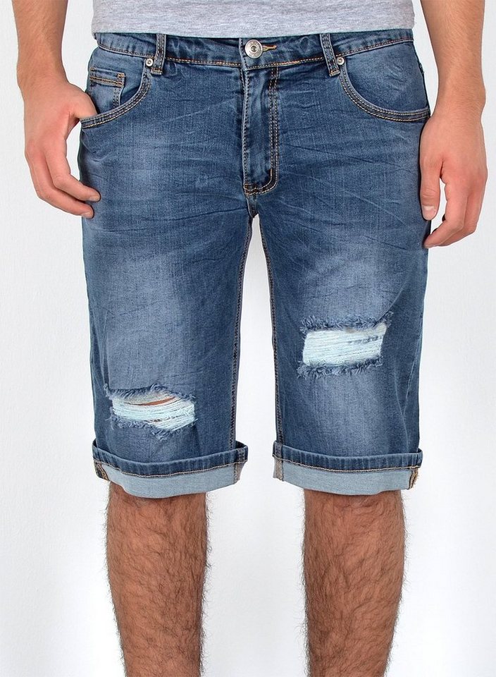 ESRA Jeansshorts Jeans Shorts Herren Jeansshorts Stretch Sommer Hose bis Übergröße Herren Jeans Shorts Herren Sommerhose Stretch Hose Herren Capri Jeans