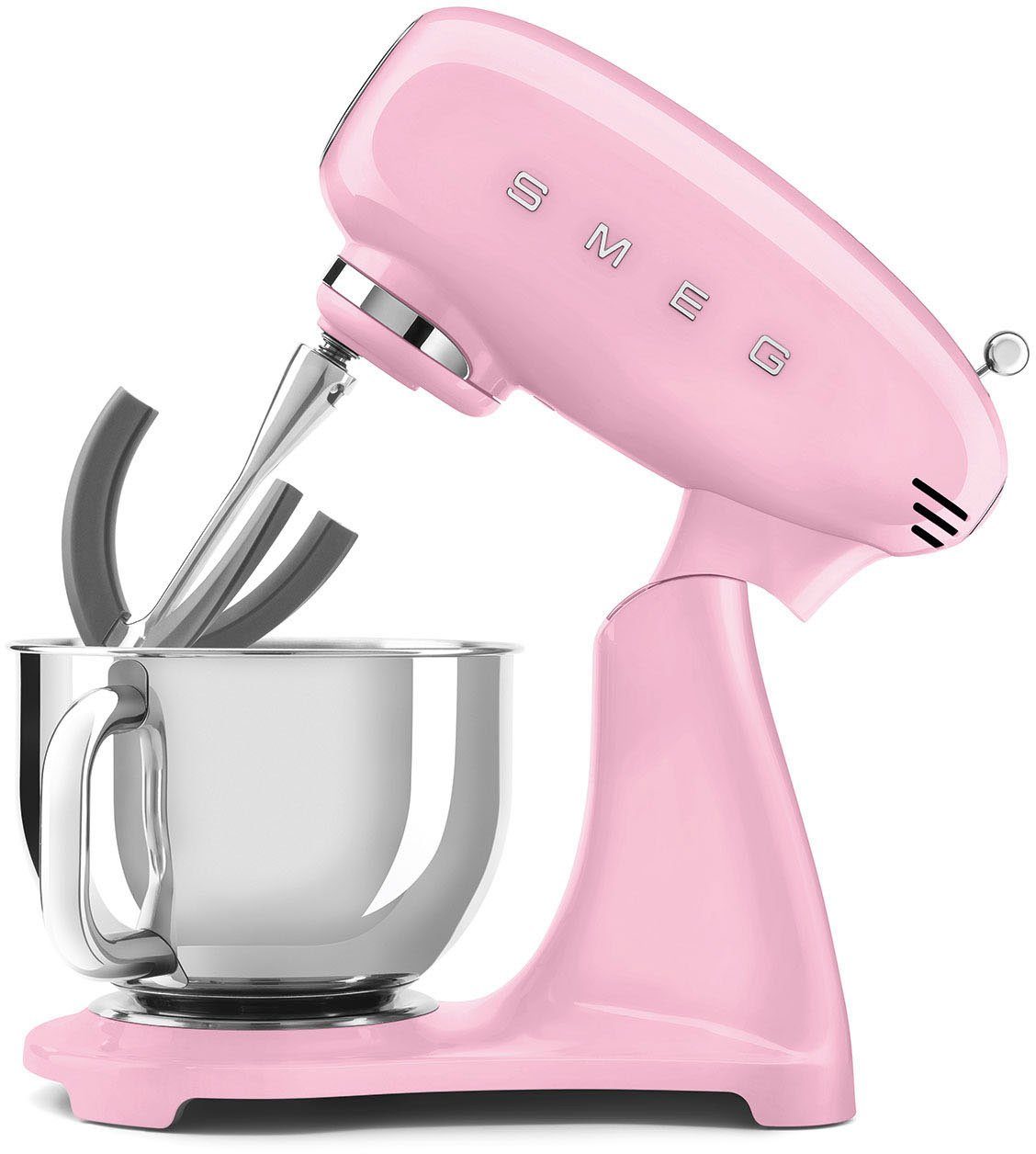 Smeg Küchenmaschine 800 l für Sicherheits-Bajonettverschluss Cadillac Rührschüssel Pink, W, 4,8 Schüssel, SMF03PKEU