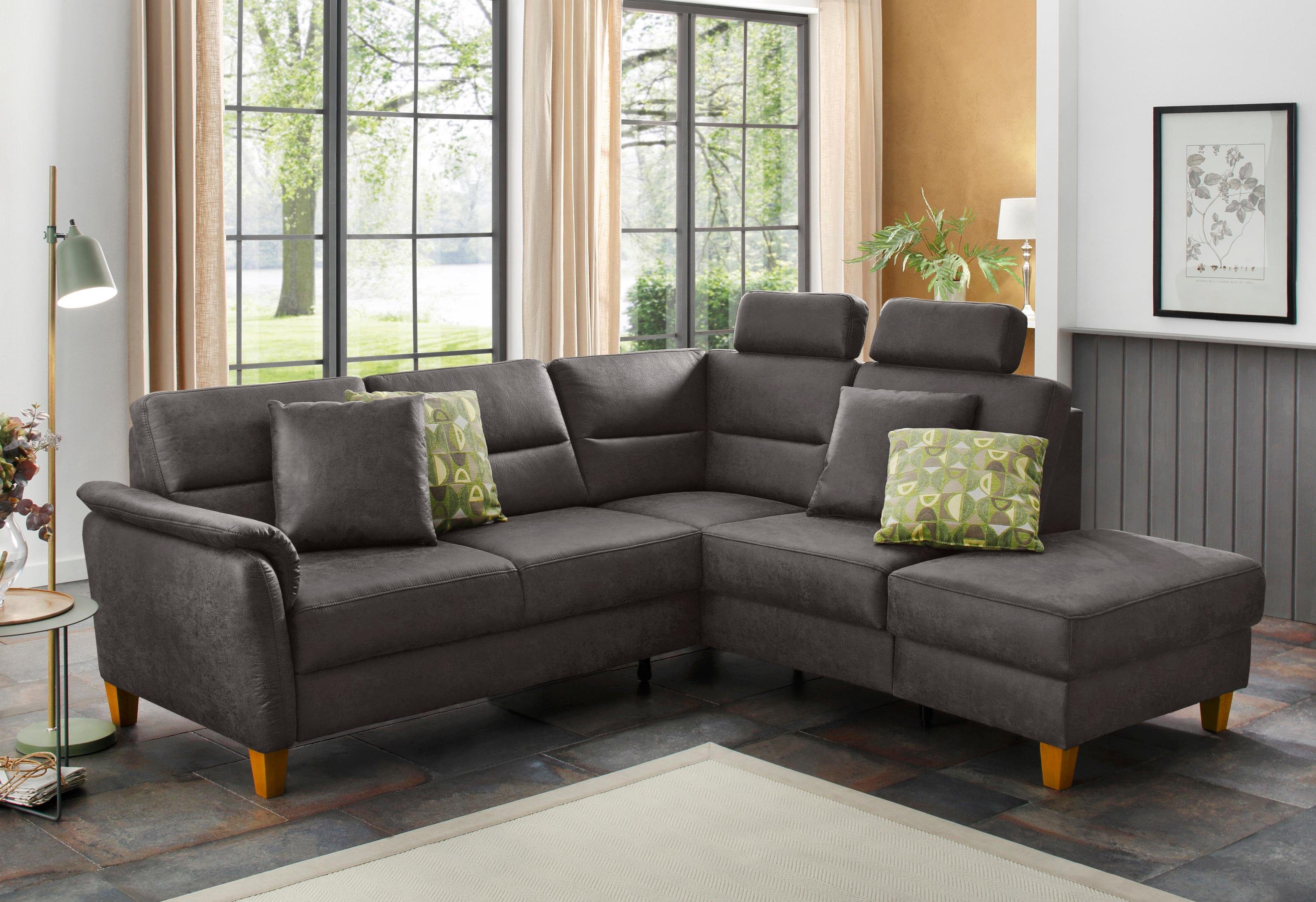Home affaire Ecksofa Palmera L-Form, Federkern, günstig online kaufen