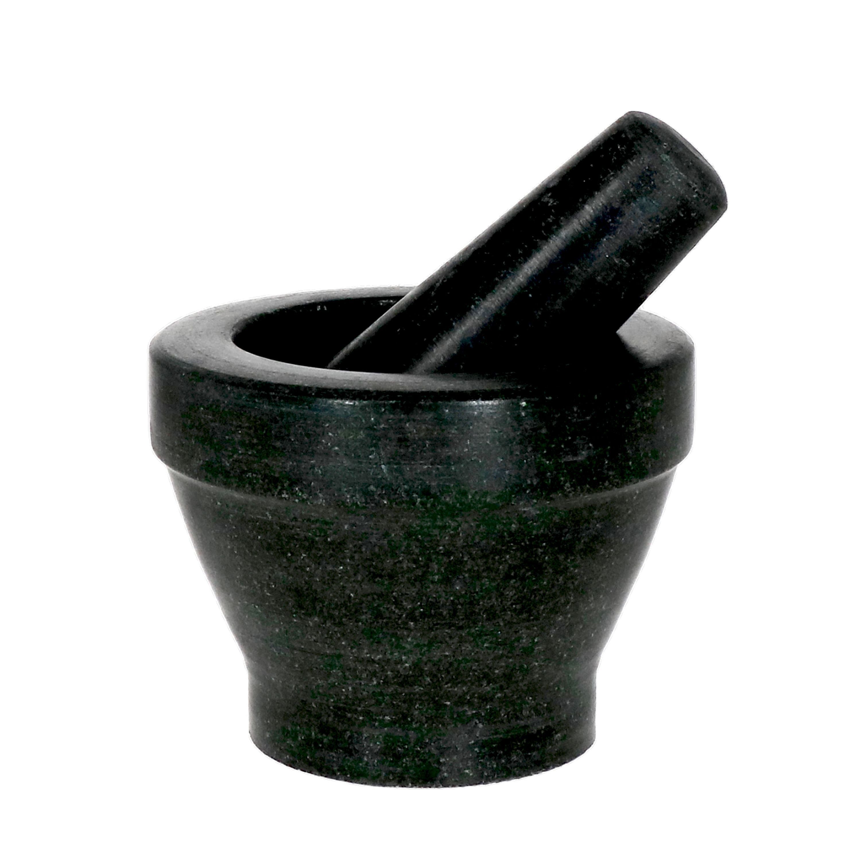 Stößel Gewürzen mit Mörser Zerkleinern MamboCat Granit von Kräuter Mörser schwarz