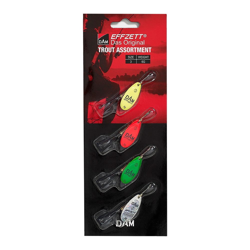 DAM Fishing Kunstköder Effzett Assortment 4 Stück Spinner Set Barsch, Forelle, Zander, Hecht, (Spar-Set, 4-St) – Bild 2 von 2