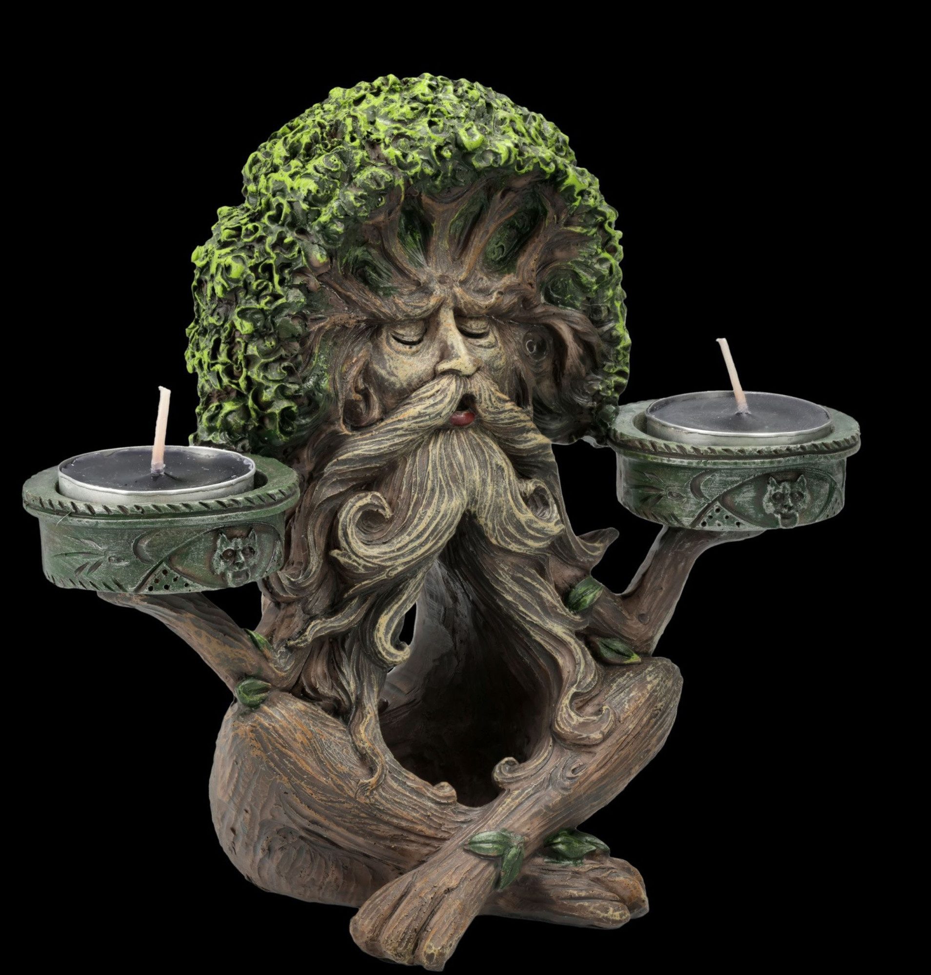 Figuren Shop GmbH Teelichthalter Baumwesen Statue – Ent Figur Räucherhalter Teelicht Sammlerfigur 17 cm