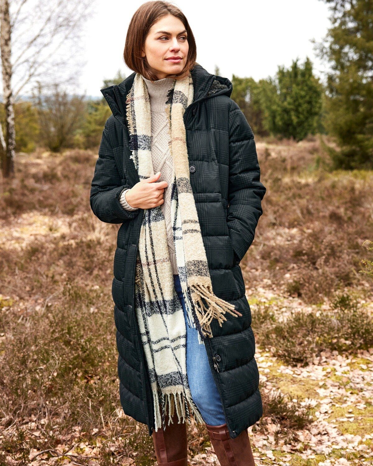 Barbour Saltburn Mütze Bommelmütze Navy