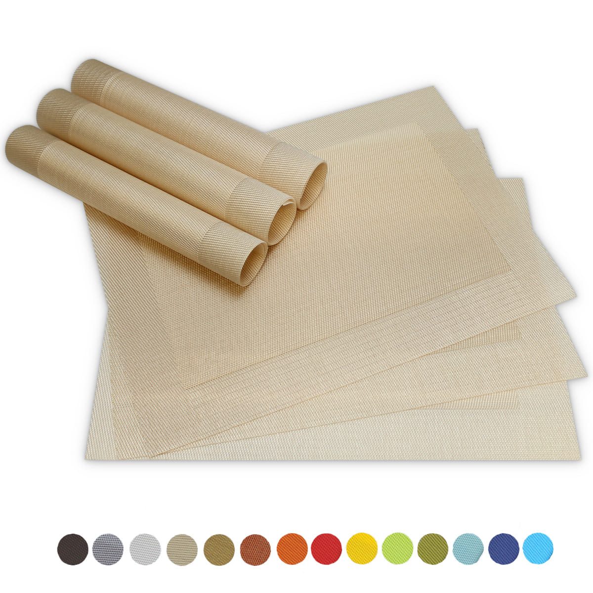 matches21 HOME & HOBBY Platzset Tischsets BORDA 6er Set Champagner als Tisc günstig online kaufen