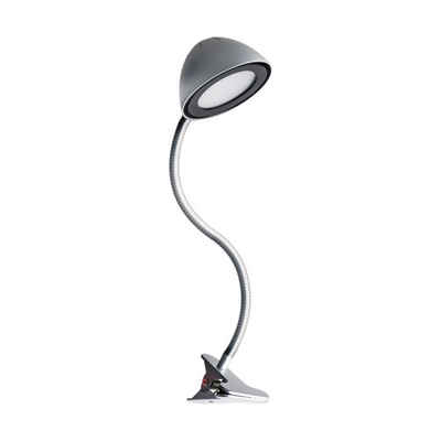 Licht-Erlebnisse Schreibtischlampe GAVIN, LED, Neutralweiß, LED in Silber 4100 K 248 lm 60 cm Edelstahl