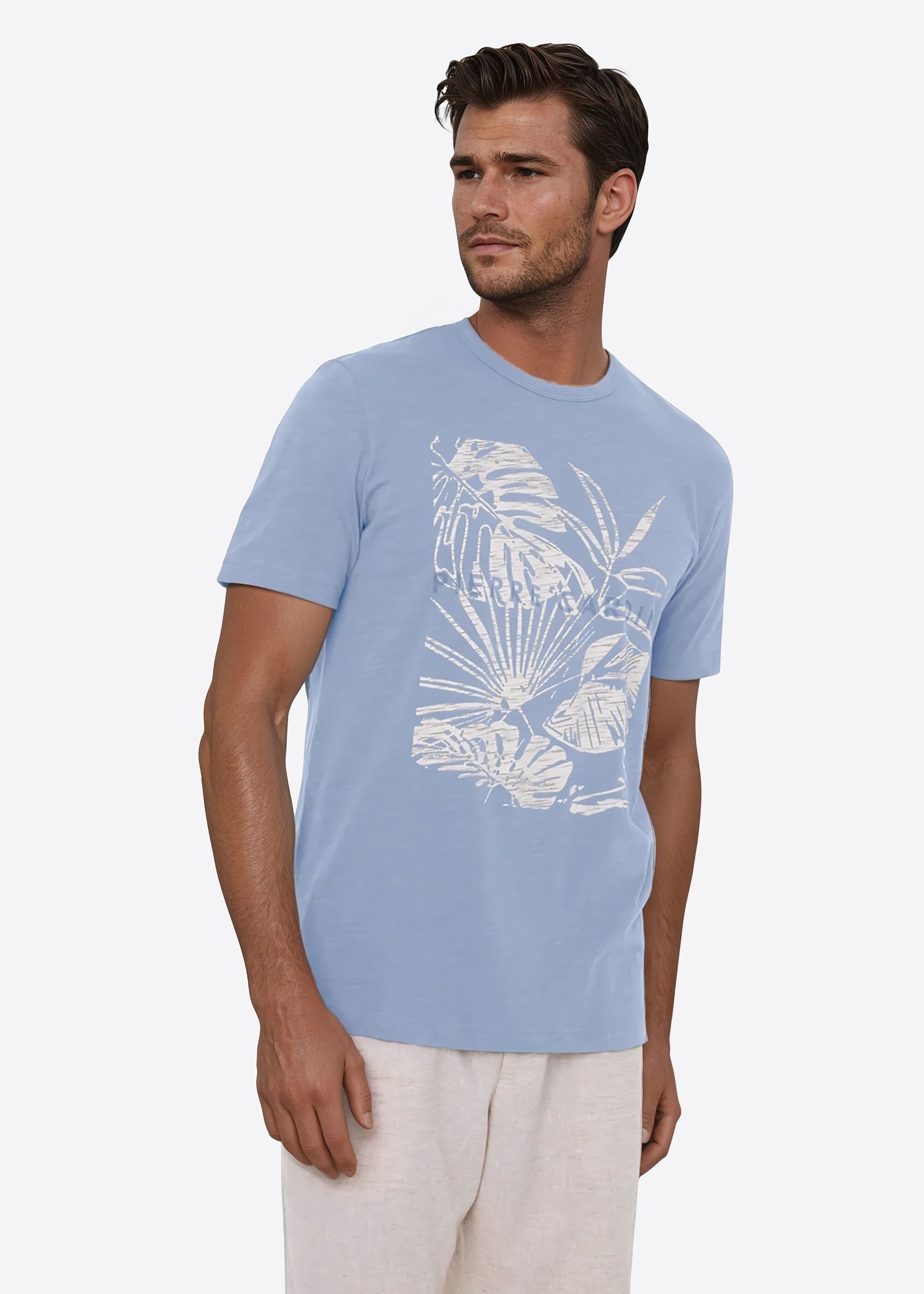 Pierre Cardin Print-Shirt mit tropischem Motiv