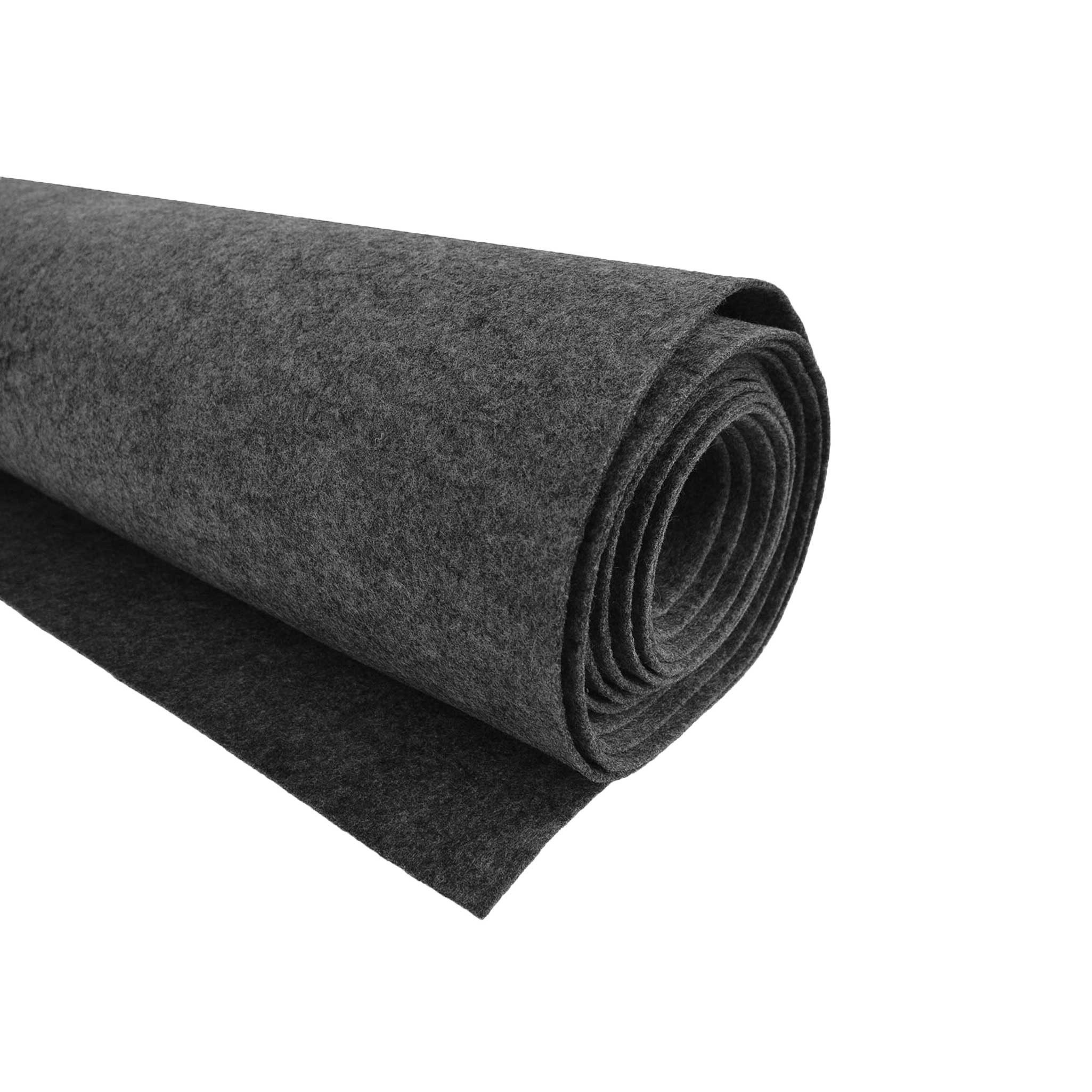 maDDma Stoff Bastelfilz waschbar Meterware Filz ab 1m x 90cm x 3mm Dekofilz, dunkelgrau meliert