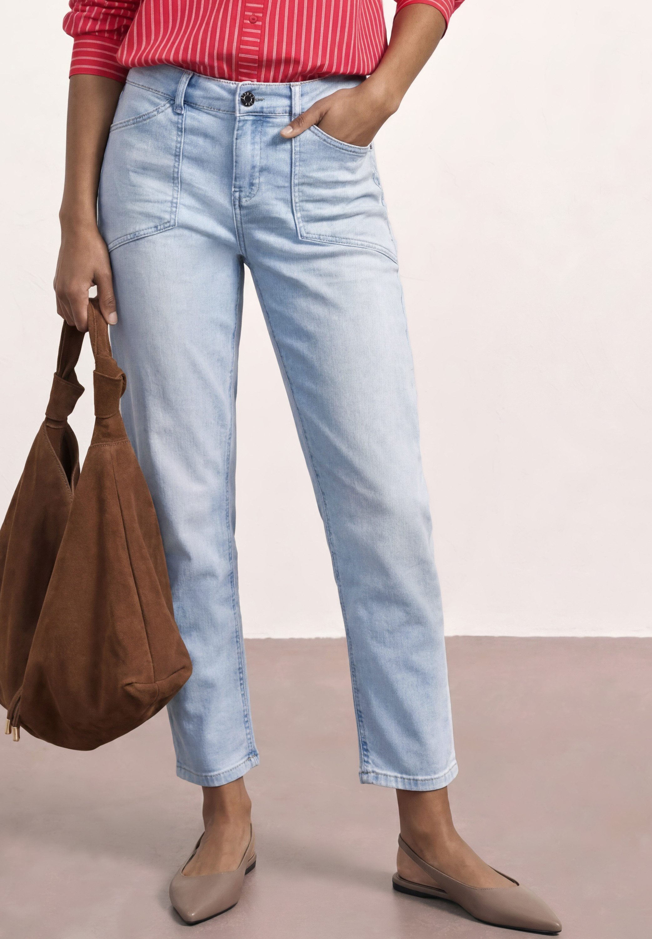 STREET ONE Loose-fit-Jeans im Chino-Look