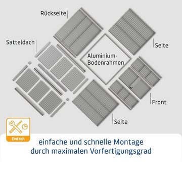 Hörmann Ecostar Gerätehaus Elegant mit Satteldach (259 x 121 cm), Metall