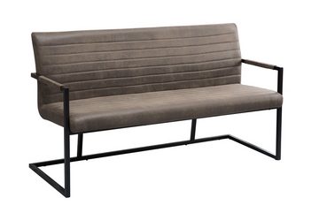 riess-ambiente Sitzbank LOFT 160cm taupe / schwarz (Einzelartikel, 1-St), Esszimmer · Microfaser · Metall · Industrial