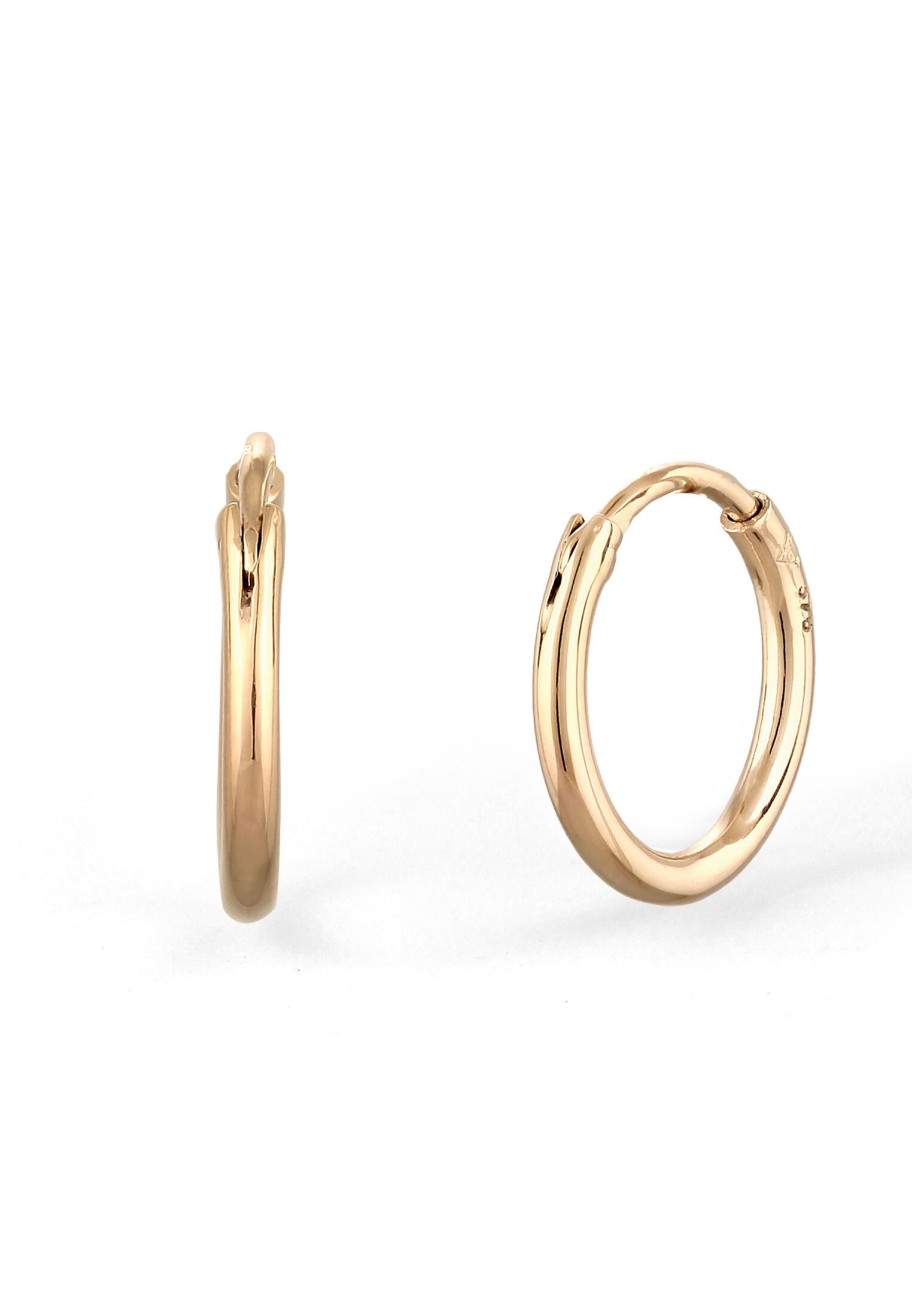 Elli Premium Paar Сережки-кільця Creole Basic 375 Gelbgold