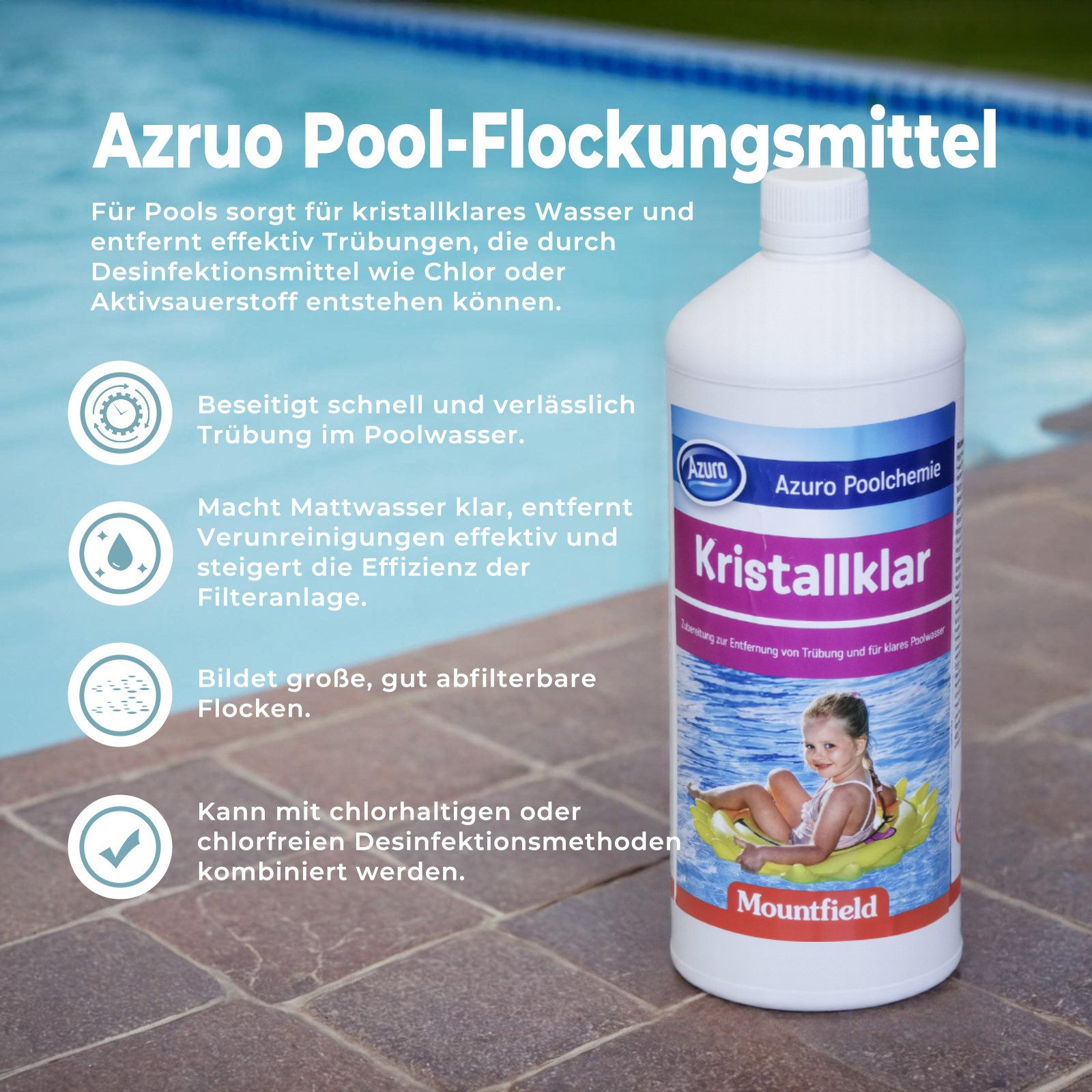 Azuro Poolpflege Hochwirksames Flockungsmittel, Schnelle Entfernung günstig online kaufen