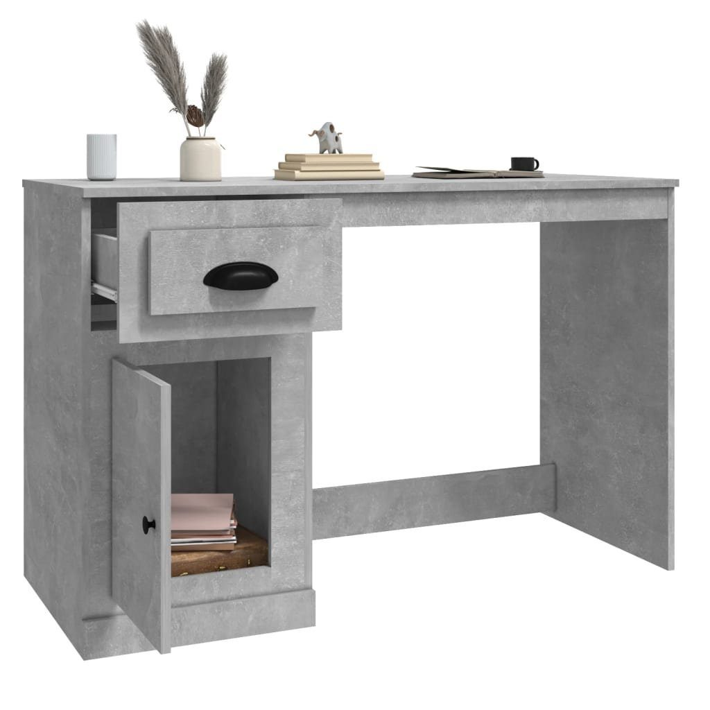 Betongrau | Schreibtisch 115x50x75 Betongrau cm Schreibtisch Schublade Betongrau mit Holzwerkstoff vidaXL
