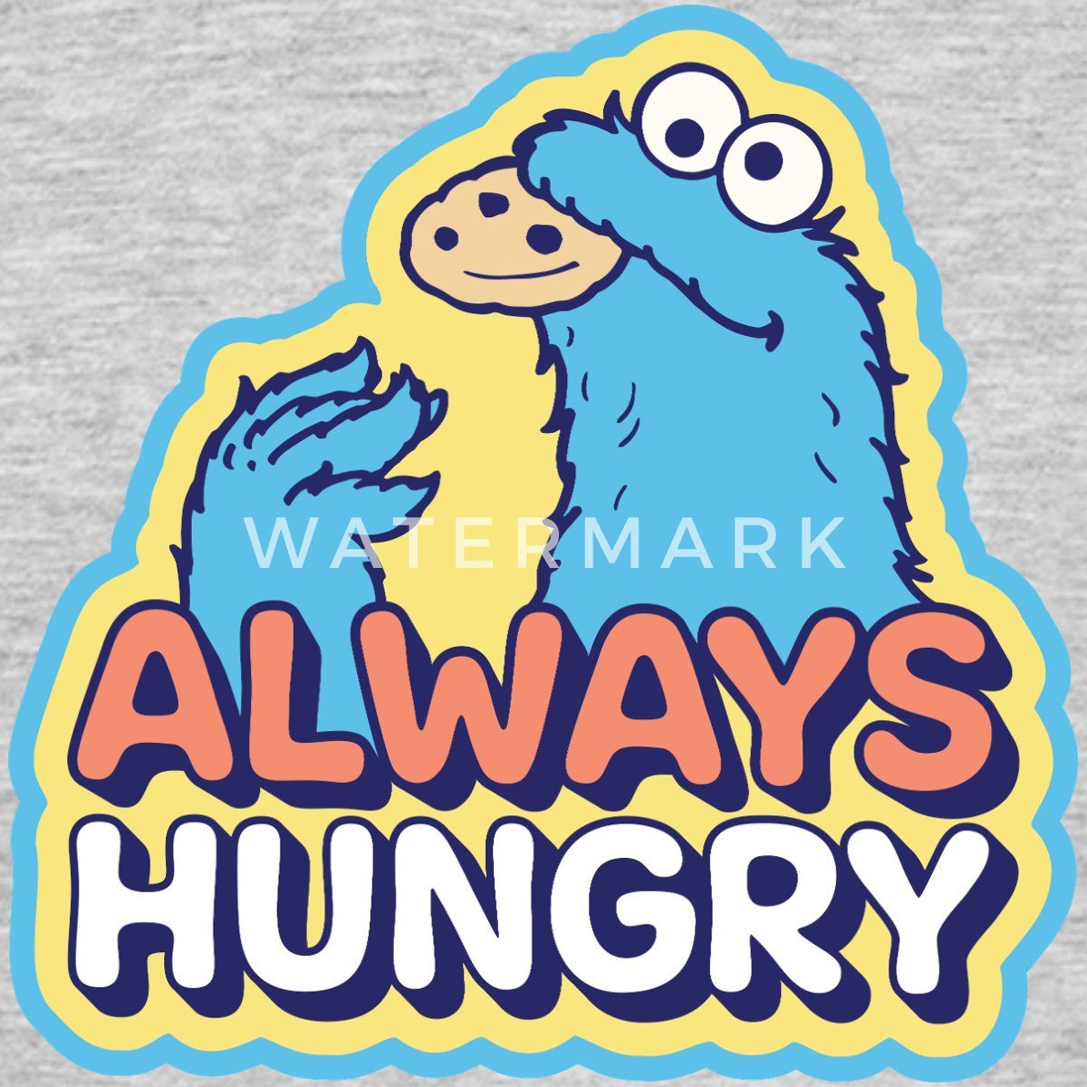 Spreadshirt T-Shirt Sesamstraße Krümelmonster Always Hungry Männer T-Shirt (1-tlg)