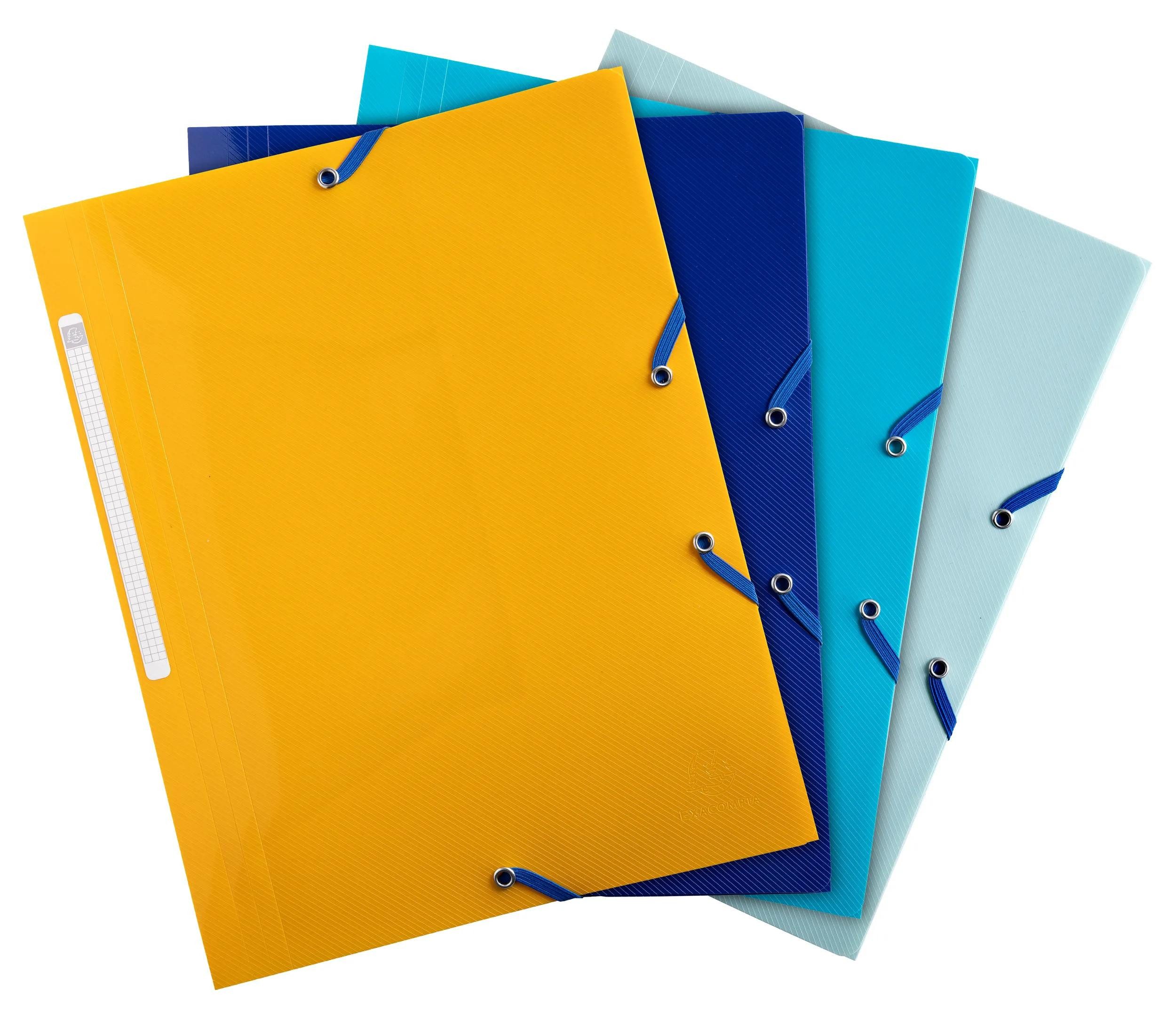 Organisationsmappe 24x Sammelmappe A4 + Gummizug 3 Klappen Recycling-PP sortiert 55110E
