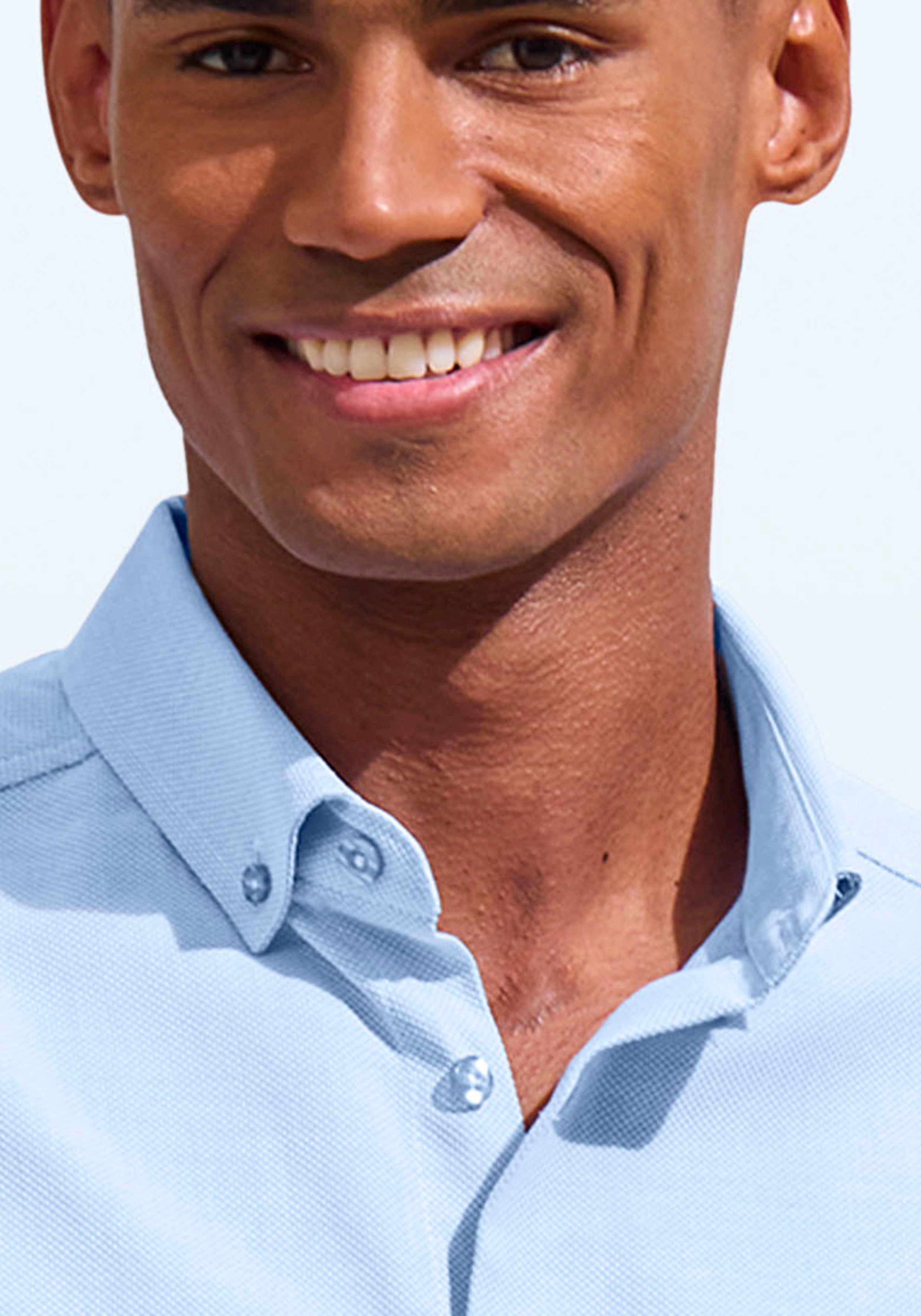 H.I.S Kurzarmhemd mit Button-down-Kragen in hochwertiger Struktur Optik, Regular Fit – Bild 3 von 5