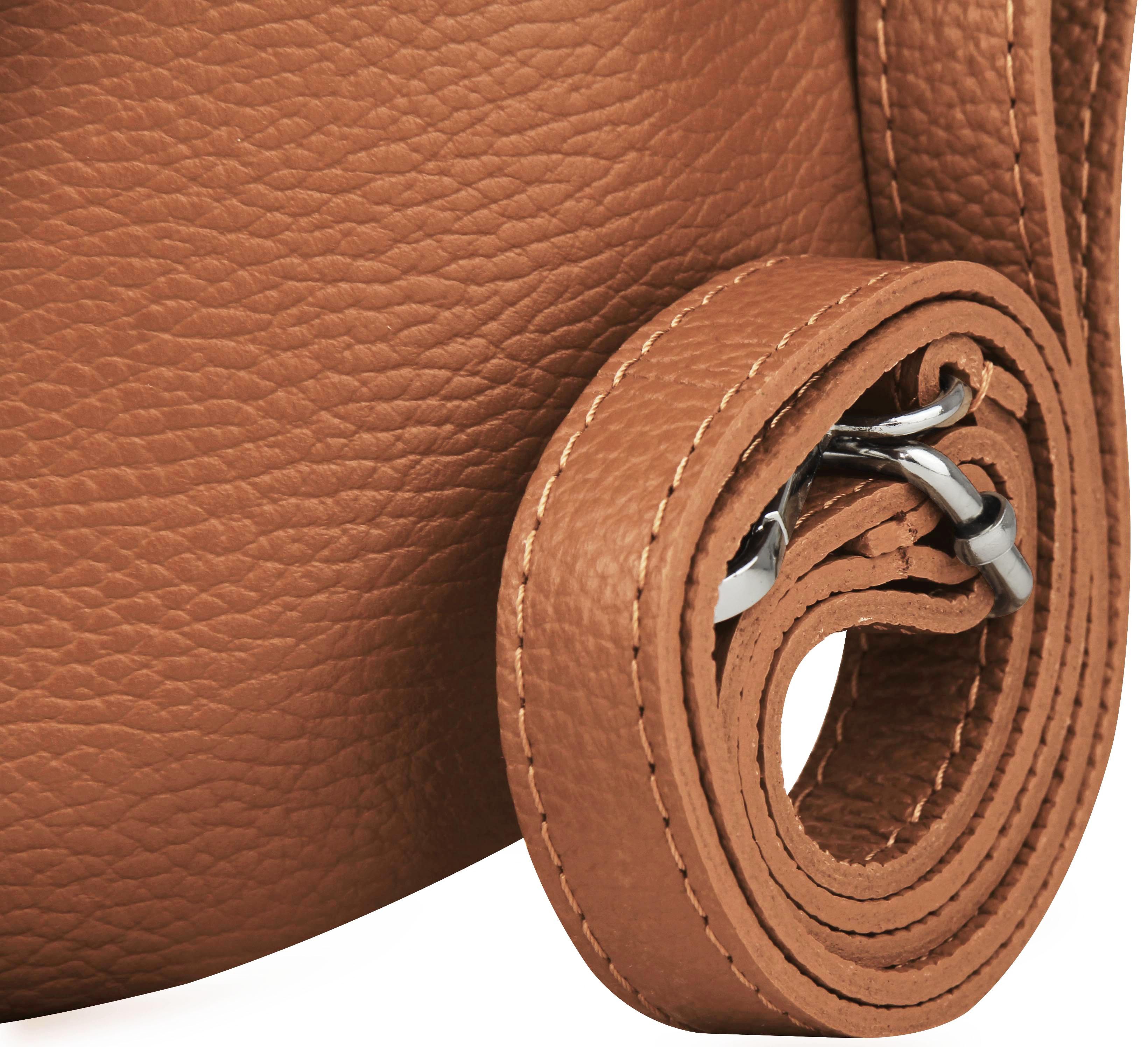 Frentree Umhängetasche Damen aus Echtleder, Made in Italy, Crossbody Schulter/Bauchtasche, mit silbernem Reißverschluss, verstellbarer Schulterriemen, Größe Maxi