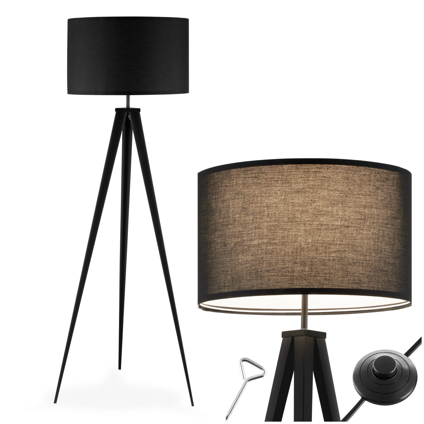 tectake Stehlampe Stehleuchte, Energiesparlampe, nicht relevant, günstig online kaufen