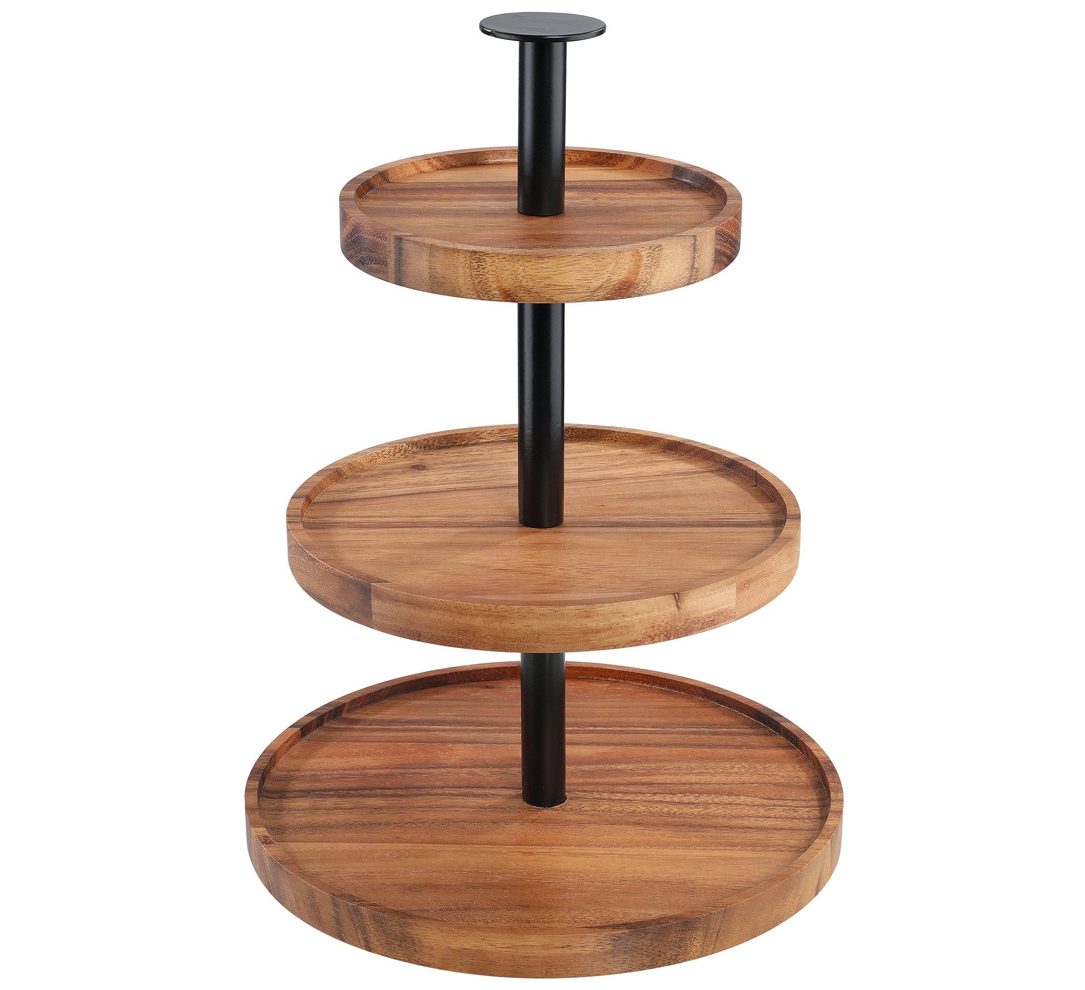 ZASSENHAUS Servierschale Etagere 3 stöckig Servierschale Servierständer Akazienholz ZASSENHAUS, Material: Holz, Metall