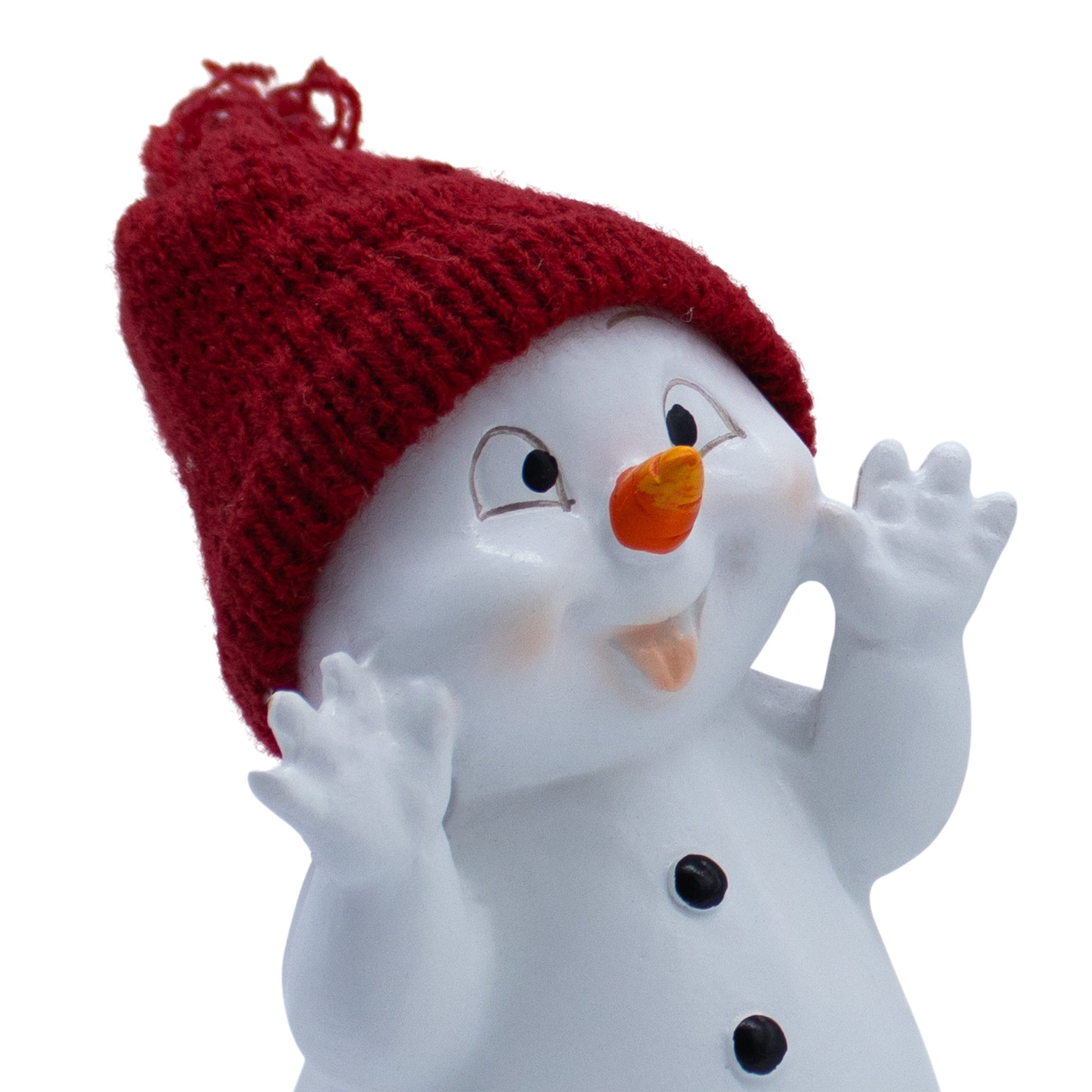 Spetebo Schneemann Dekofigur Schneemann (Set, 4 St., 4tlg), 4er Set Kunststein Schneemann Figur - je ca. 13 cm