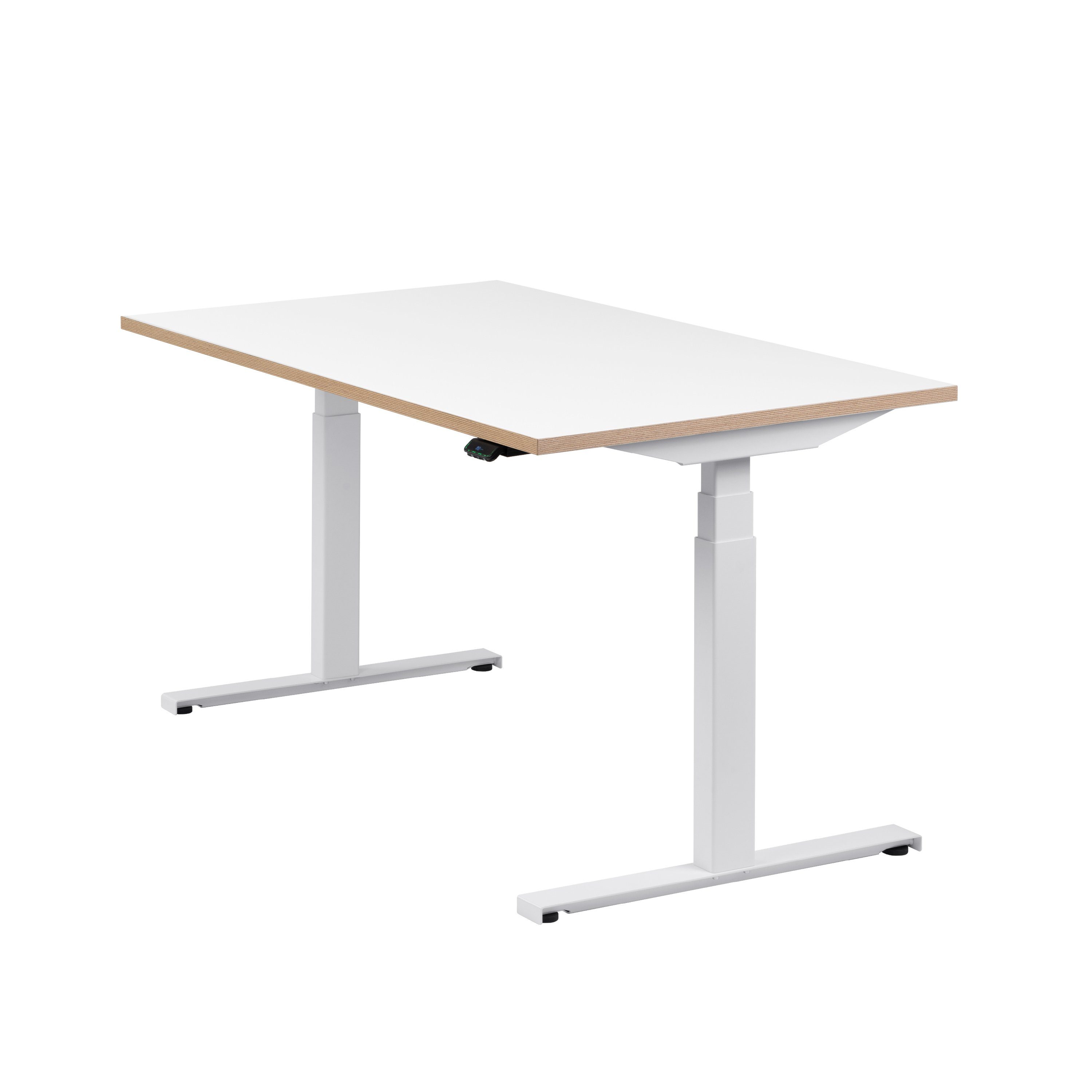 | Easydesk, Tischplatte Weiß 80 cm höhenverstellbar Schreibtisch Weiß 140 boho office® elektrisch Weiß Weiß x