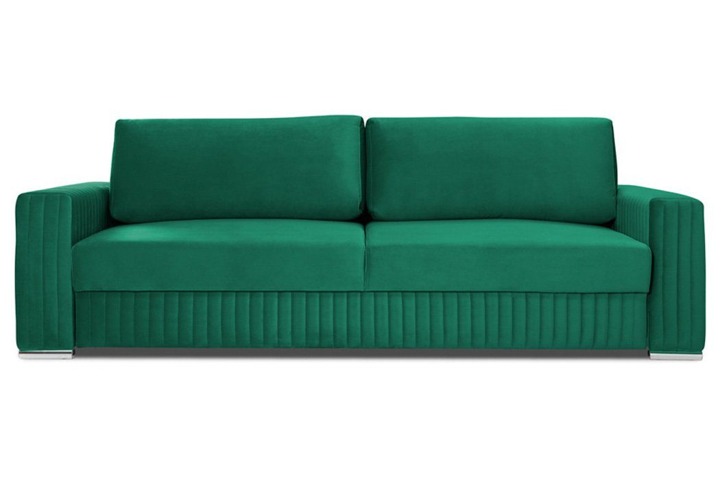 JVmoebel Sofa, Sofa 3 Sitzer Couch Design Polster Textil Bettfunktion Dreisitzer Grün