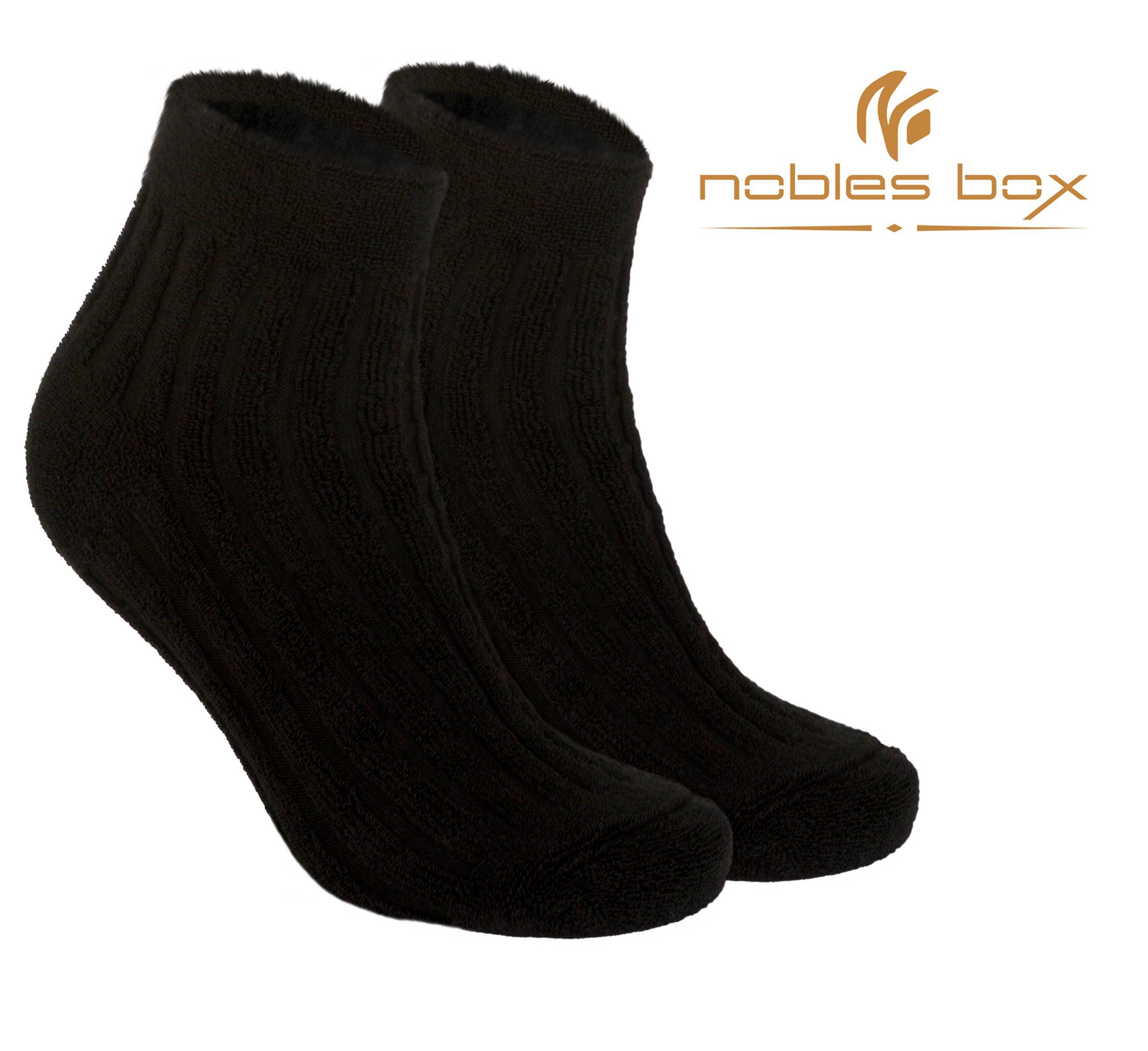 3-Paar, Größe) EU (Beutel, 37-40 NoblesBox Haussocken Damen Asorti-2 Socken, Warme Bettsocken Wintersocken Kuschelsocken