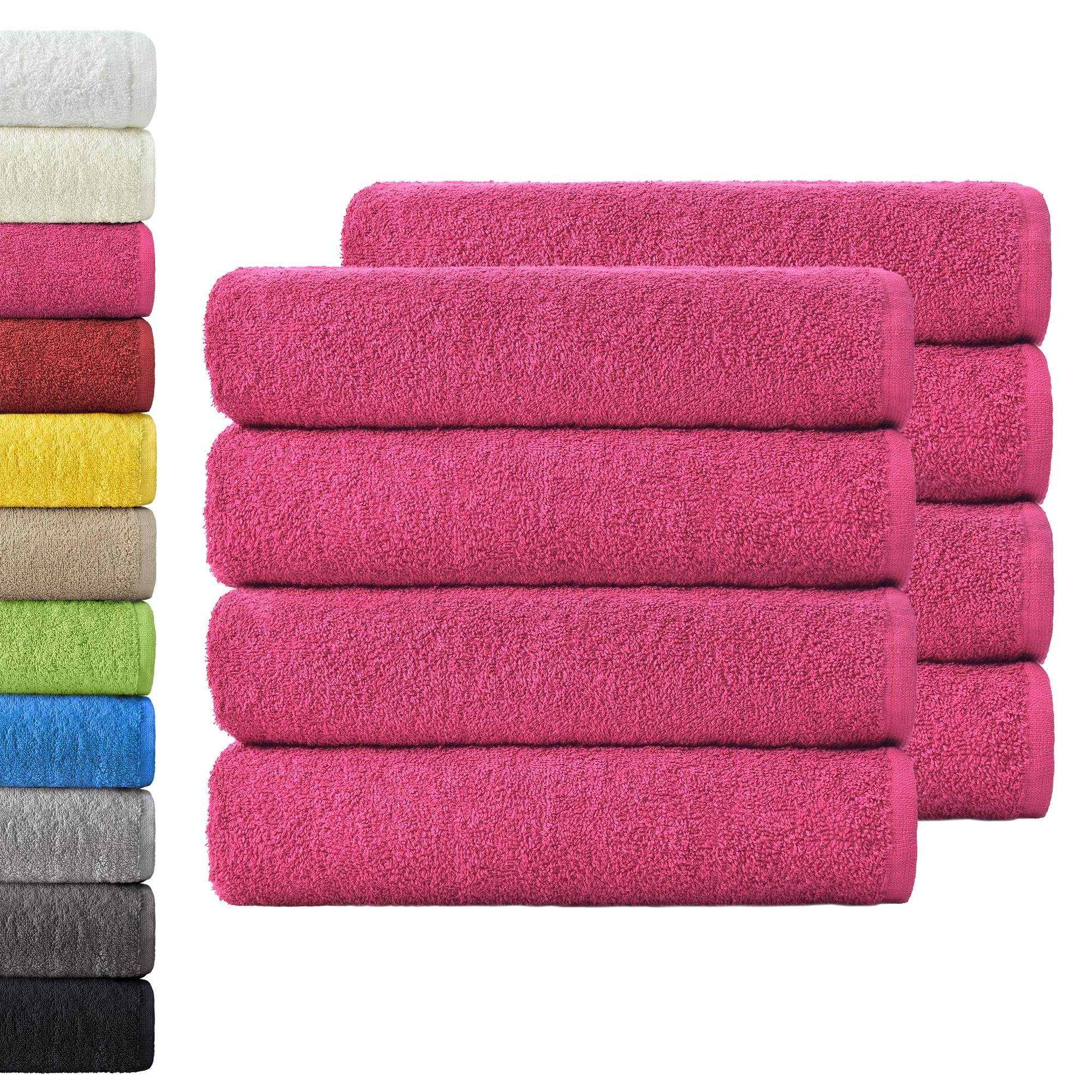 NatureMark Handtücher Handtuch 400gsm 50 X 100 CM (8er-Set), 100% Baumwolle (8-St), 8X Handtücher, 100% Baumwolle, Pink, 50 x 100cm