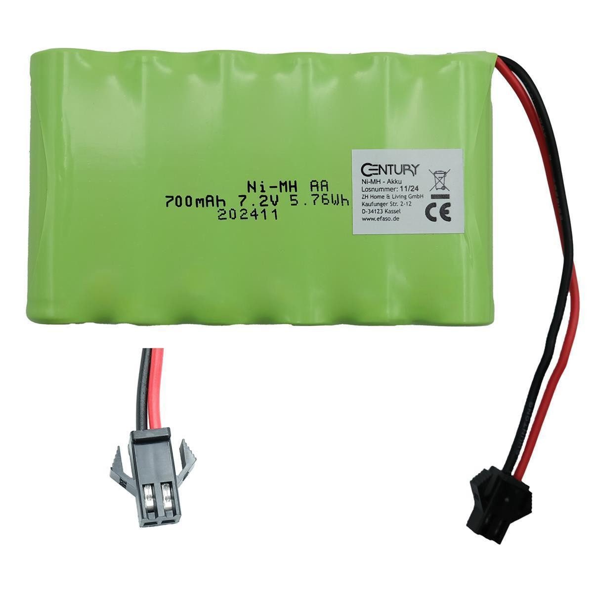 efaso Spielfahrzeug-Erweiterung Power Akku 7,2V 800mAh Ni-Mh HBX Huina Bagger 1350 1550, HBX Stecker 2 polig