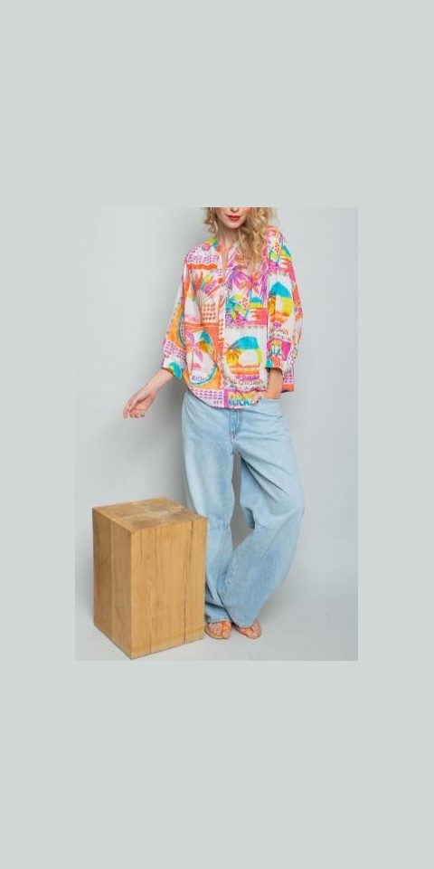 Emily Van Den Bergh Hemdbluse Bluse EMILY VAN DEN BERGH Palme multi