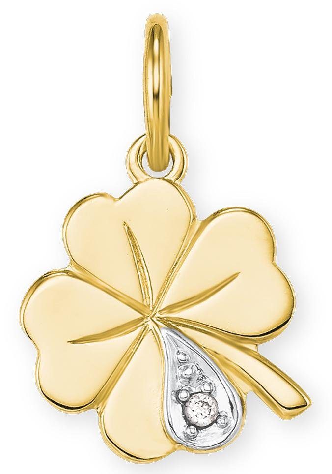 Amor Kettenanhänger Kleeblatt, mit Diamant